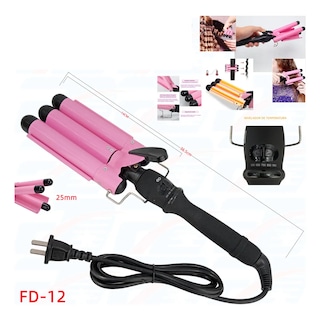 Foto 2 | Waflera Fd Triple Rizadora De Cabello Ondas Playeras Eo Safe Imports Esi-20163 Rosa
