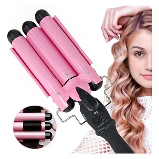 Foto 3 | Waflera Fd Triple Rizadora De Cabello Ondas Playeras Eo Safe Imports Esi-20163 Rosa