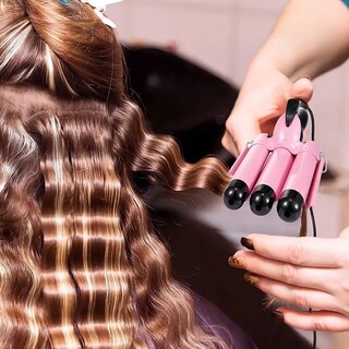 Foto 4 | Waflera Fd Triple Rizadora De Cabello Ondas Playeras Eo Safe Imports Esi-20163 Rosa