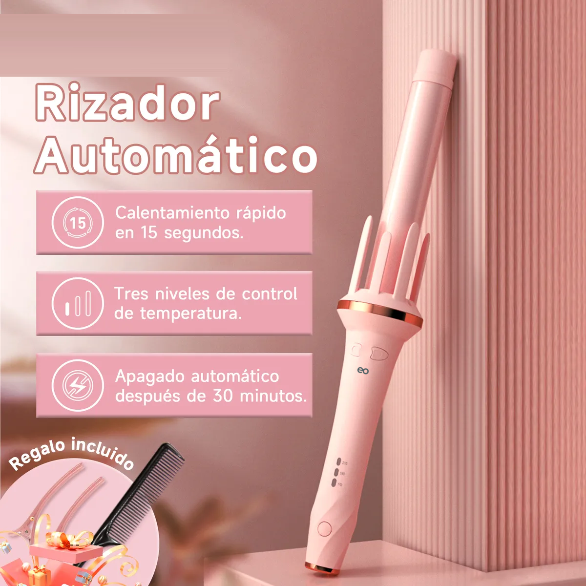 Foto 5 pulgar | Tenazas para Pelo Eo Safe Imports Esi-20165 Rosa