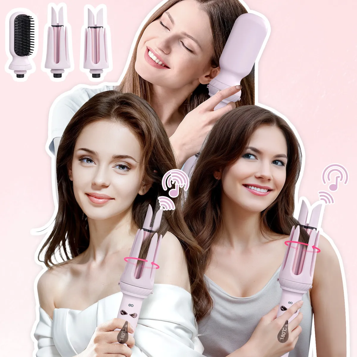 Foto 3 pulgar | Rizadora de Cabello Eo Safe Imports Esi-20167 Rosa