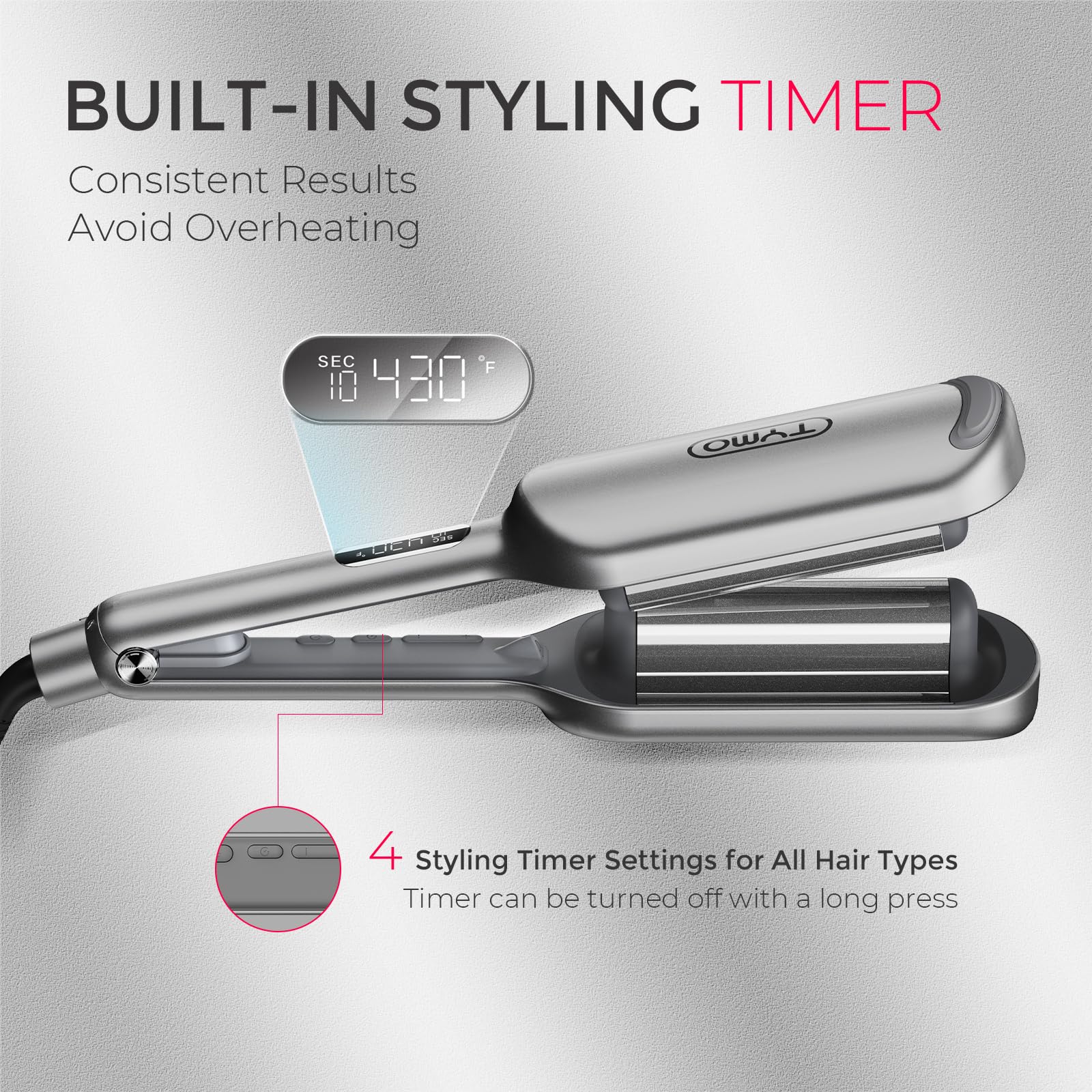 Foto 4 pulgar | Rizador de Pelo Tymo Rovy Beach Waves Ondulado 1.25 Pulgadas - Venta Internacional
