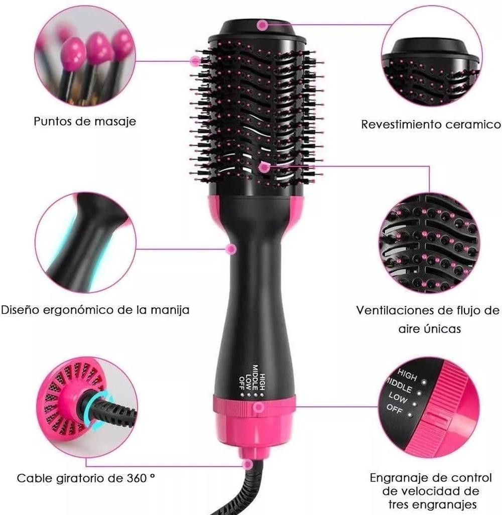 Foto 3 pulgar | Cepillo Eléctrico Genérico Portátil color Negro Alaciador Rizador y Secador de Cabello