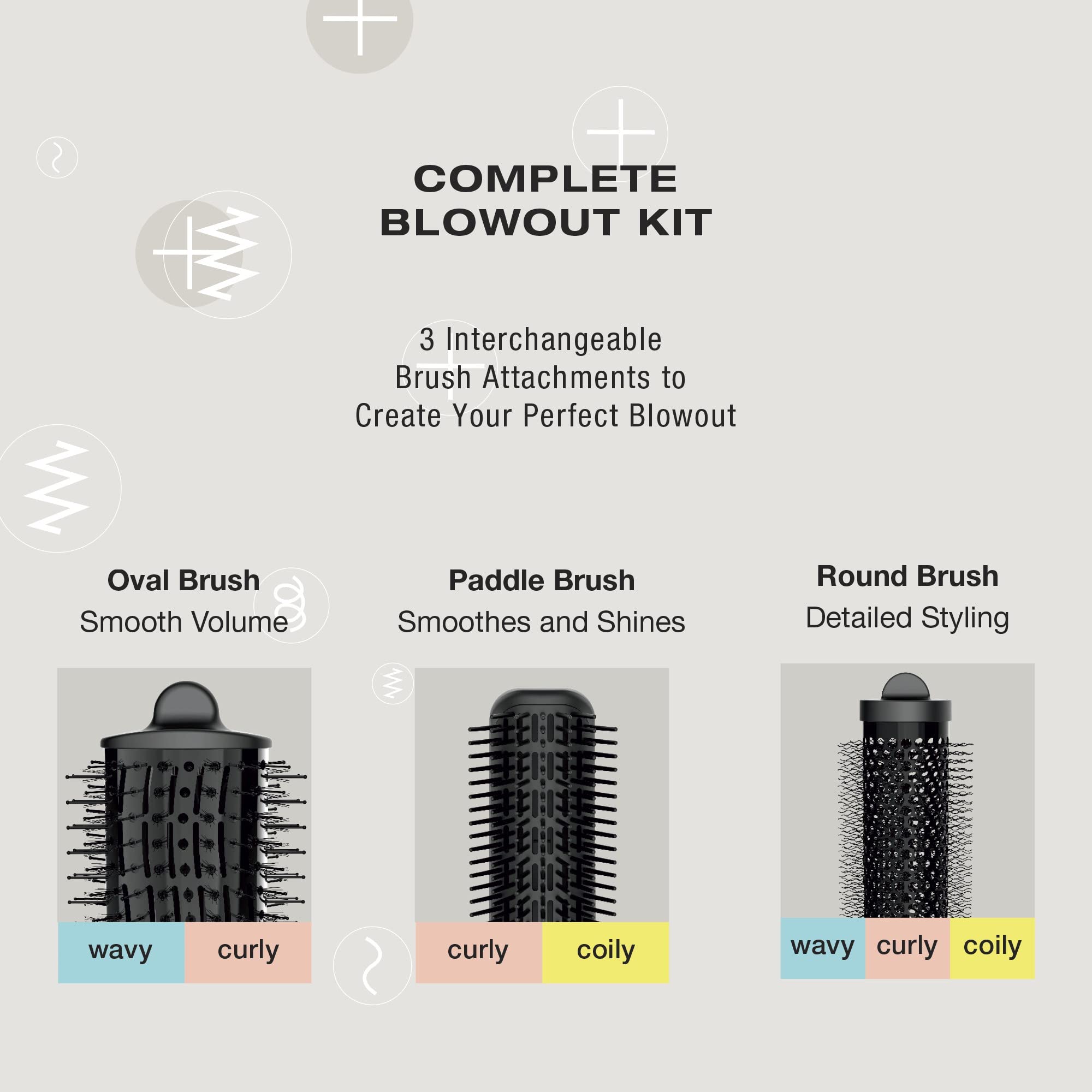 Foto 2 | Venta Internacional - Blowout Kit Conair The Curl Collective 3 En 1 +3 Cepillos