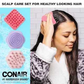 Foto 3 | Venta Internacional - Set Masajeador Para Cuero Cabelludo Conair Con 3 Cabezales De Cepillado Para Cabello Húmedo O Sec