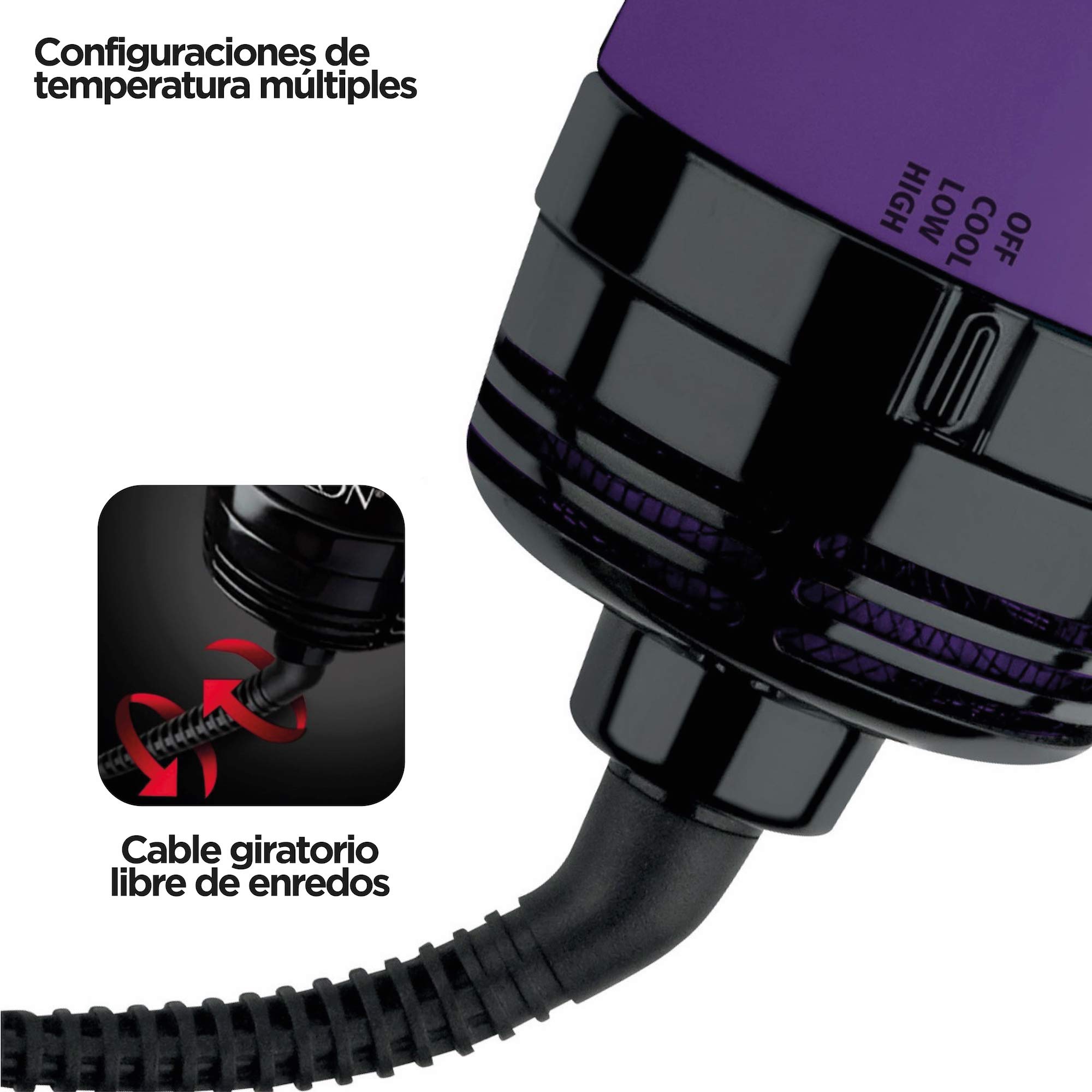 Foto 8 pulgar | Secador De Pelo Y Cepillo De Aire Caliente Revlon One-step Volumizer 1.0 - Venta Internacional