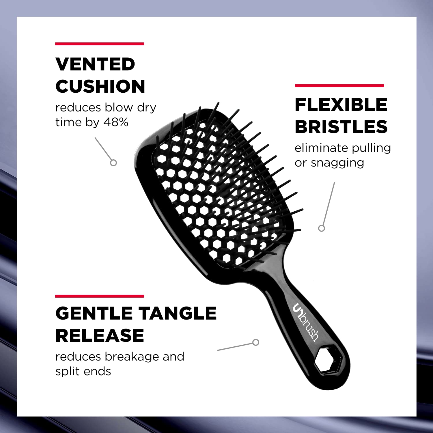 Foto 4 pulgar | Cepillo De Pelo Fhi Heat Unbrush, Húmedo Y Seco, Ventilado, Desenredado, Negro - Venta Internacional.