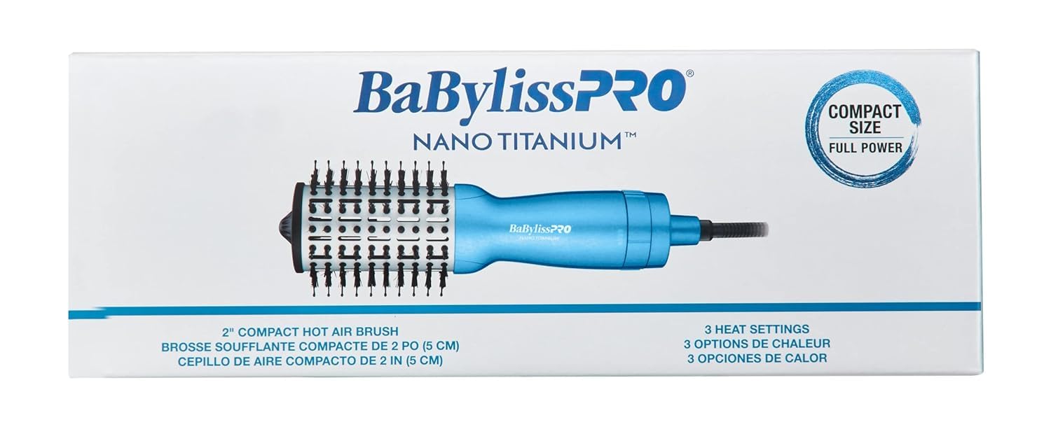 Foto 3 pulgar | Cepillo de Aire Caliente Babylisspro Nano Titanium Compact de 2 Pulgadas Azul - Venta Internacional