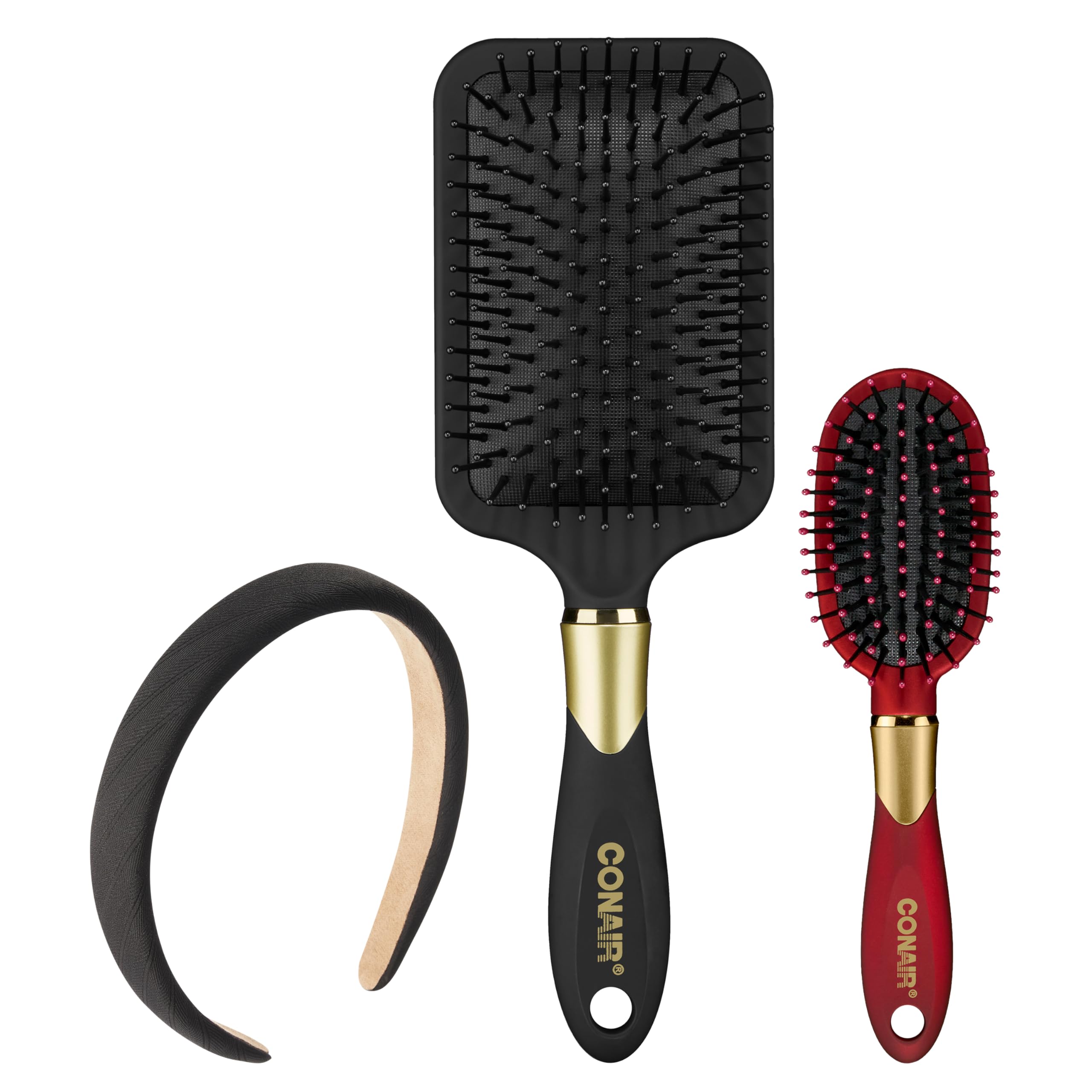 Foto 2 pulgar | Set de Cepillos de Pelo Conair Velvet Touch Paddle - Venta Internacional