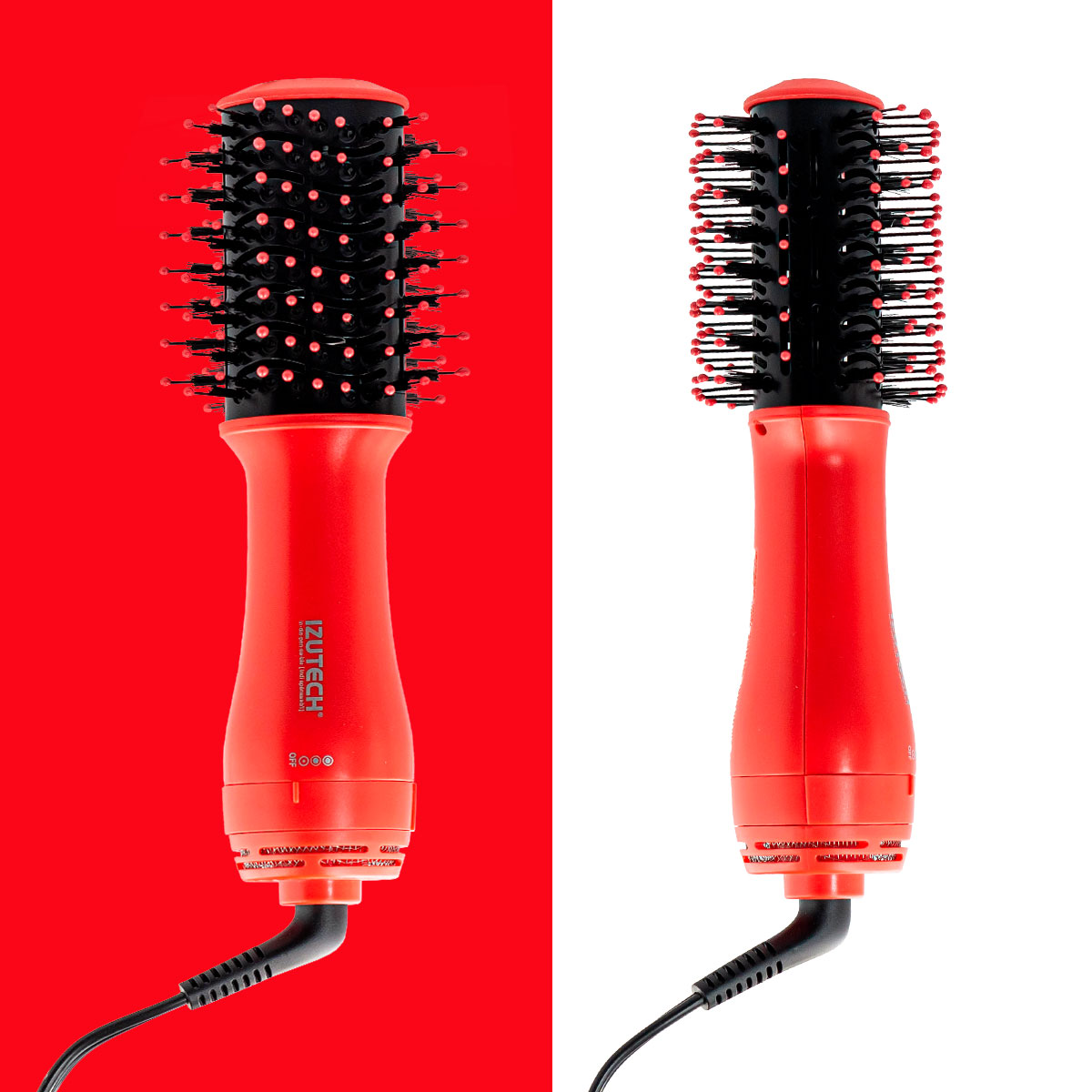 Foto 4 pulgar | Cepillo Secador De Cabello Izutech Portátil Voluminizador Color Rojo