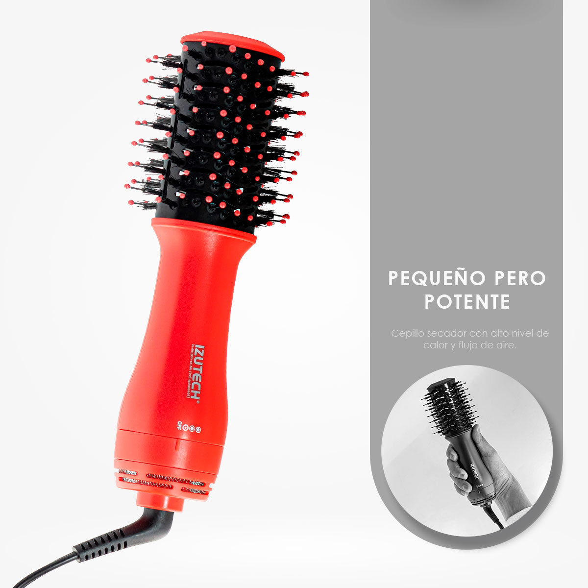 Foto 6 pulgar | Cepillo Secador De Cabello Izutech Portátil Voluminizador Color Rojo