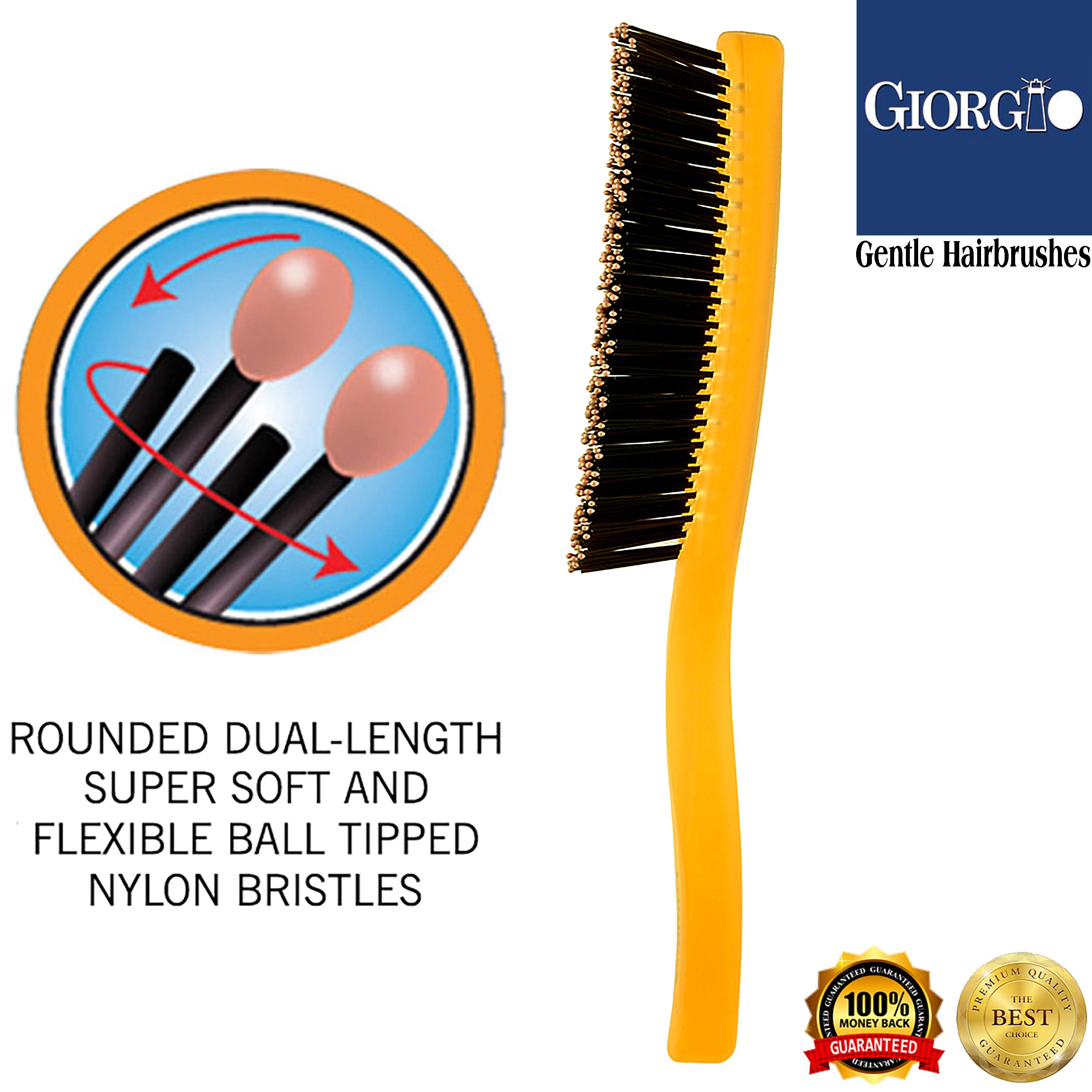 Foto 3 pulgar | Cepillo De Pelo Giorgio Gion1o Naranja Neón 19,68 Cm Para Hombres/mujeres - Venta Internacional.