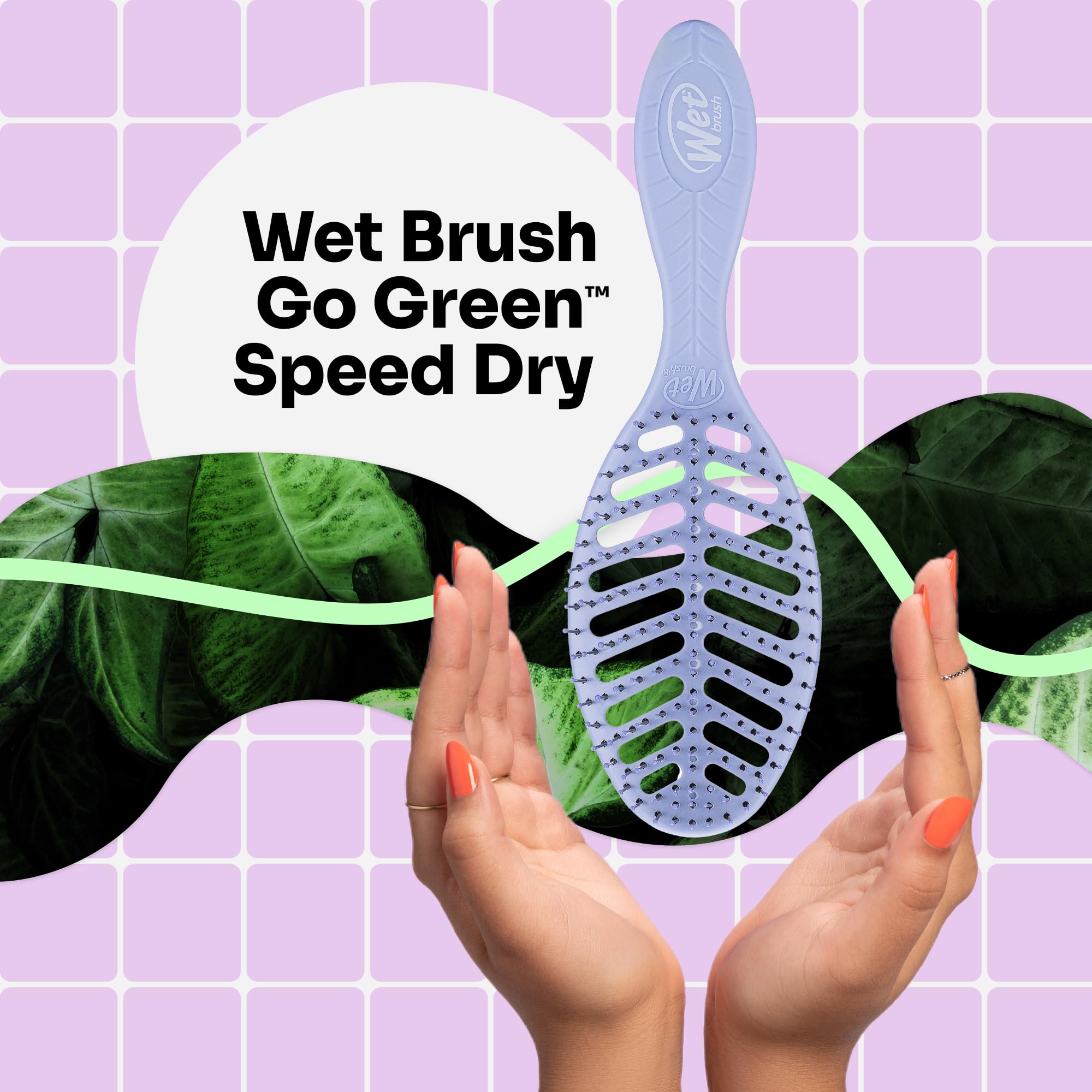 Foto 3 pulgar | Cepillo Para El Cabello Wet Brush Go Green Speed Dry Purple - Venta Internacional.