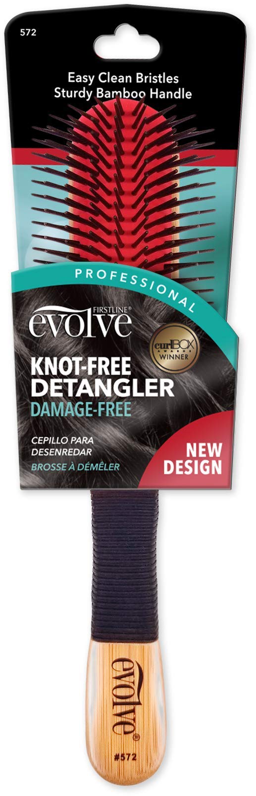 Brocha Desenredante Evolve Sin Nudos Con Mango De Bambú - Venta Internacional.