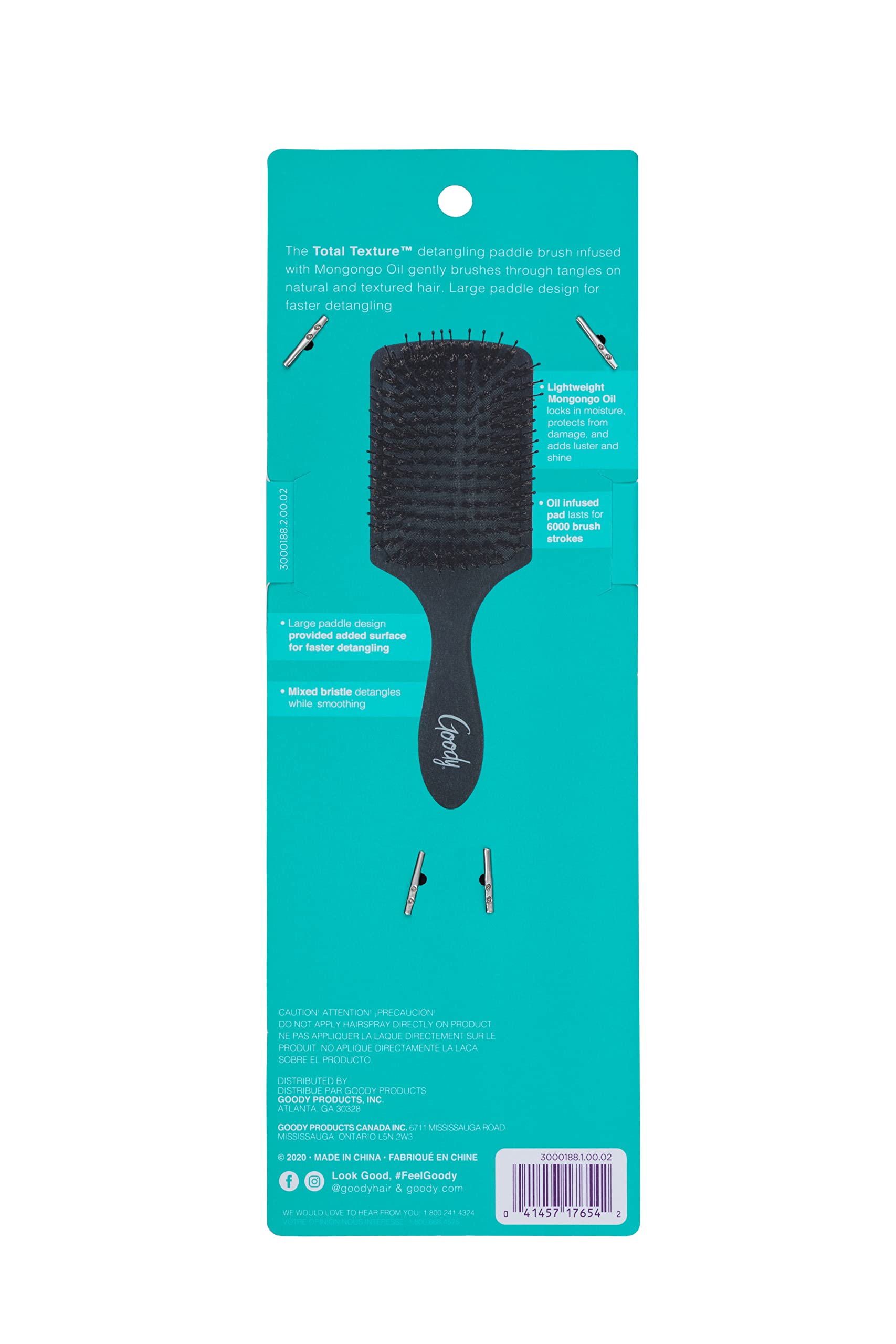 Foto 3 pulgar | Cepillo De Pelo Goody Total Texture Mongongo Oil Black - Venta Internacional.