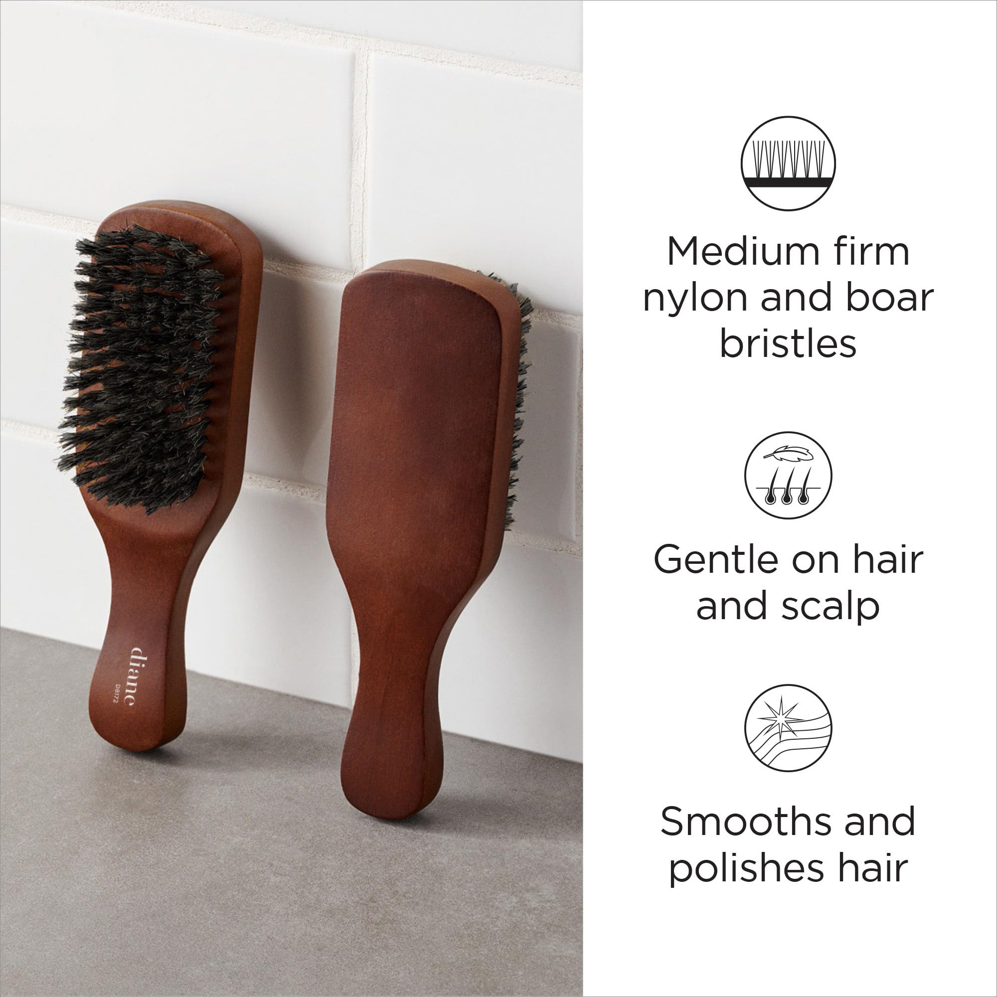 Foto 3 pulgar | Wave Brush Diane Reinforced Boar Bristle Club Para Hombre - Venta Internacional.