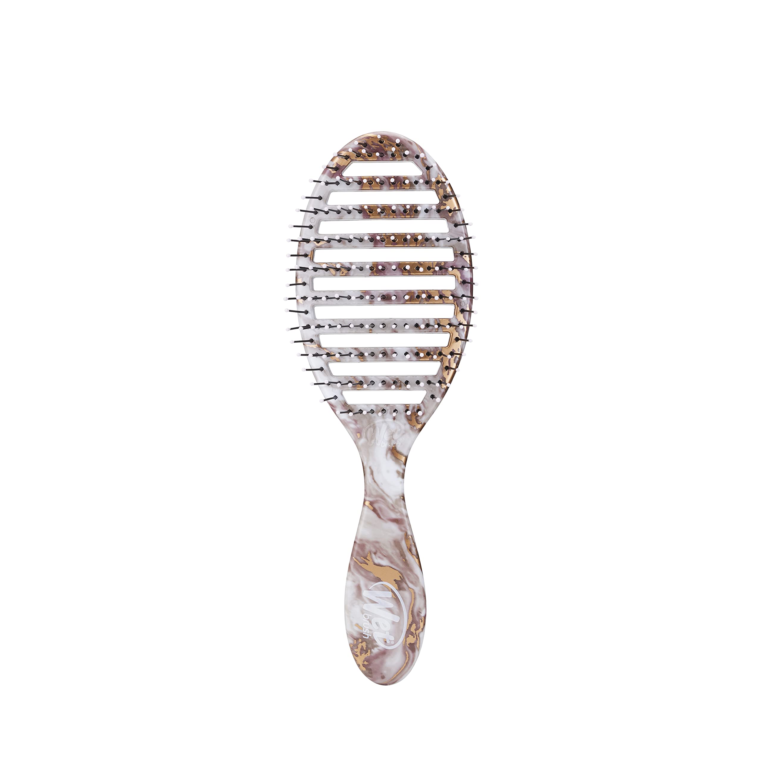 Cepillo Para El Cabello, Cepillo Húmedo, Secado Rápido, Bronce Metalizado, Mármol - Venta Internacional.