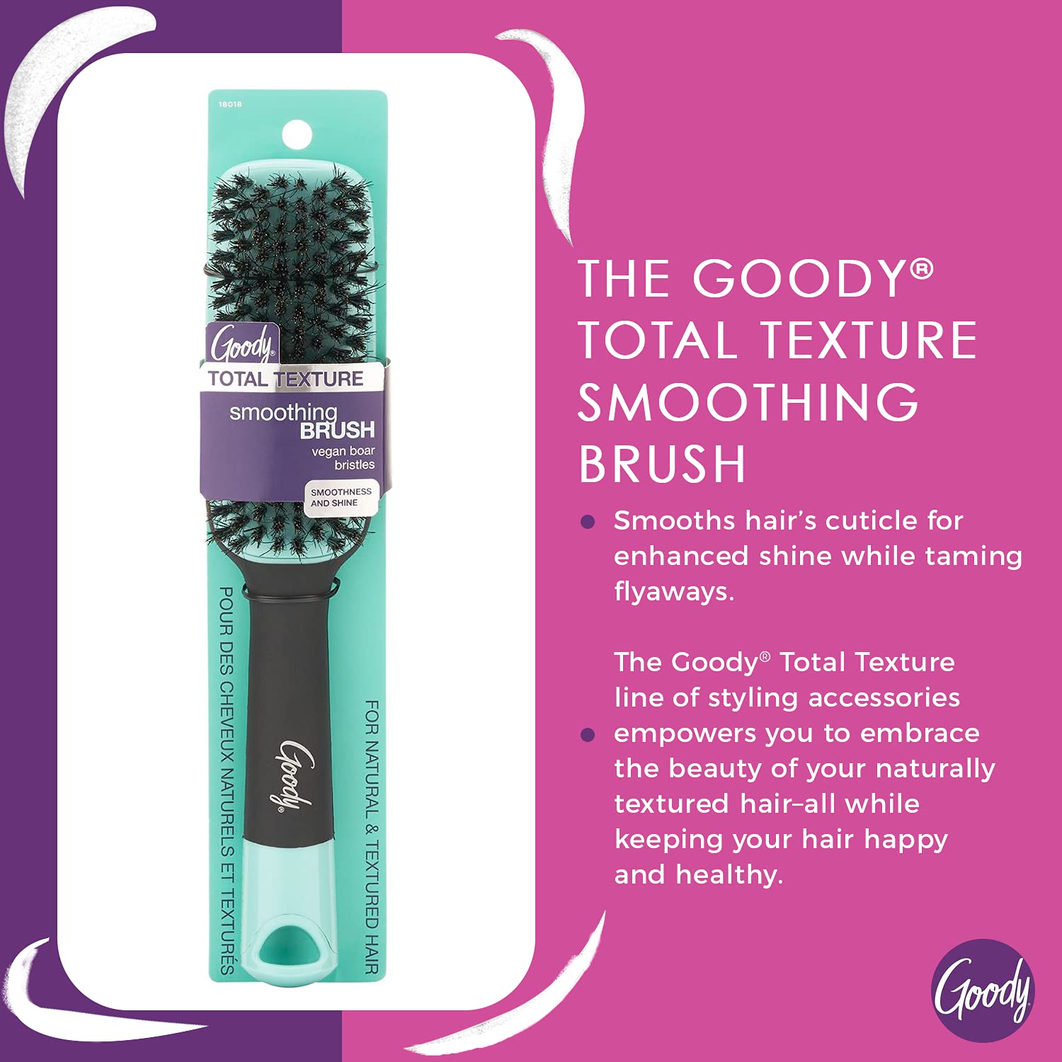 Foto 3 pulgar | Cepillo De Pelo Goody X Total Texture Suaviza Con Cerdas Veganas - Venta Internacional.