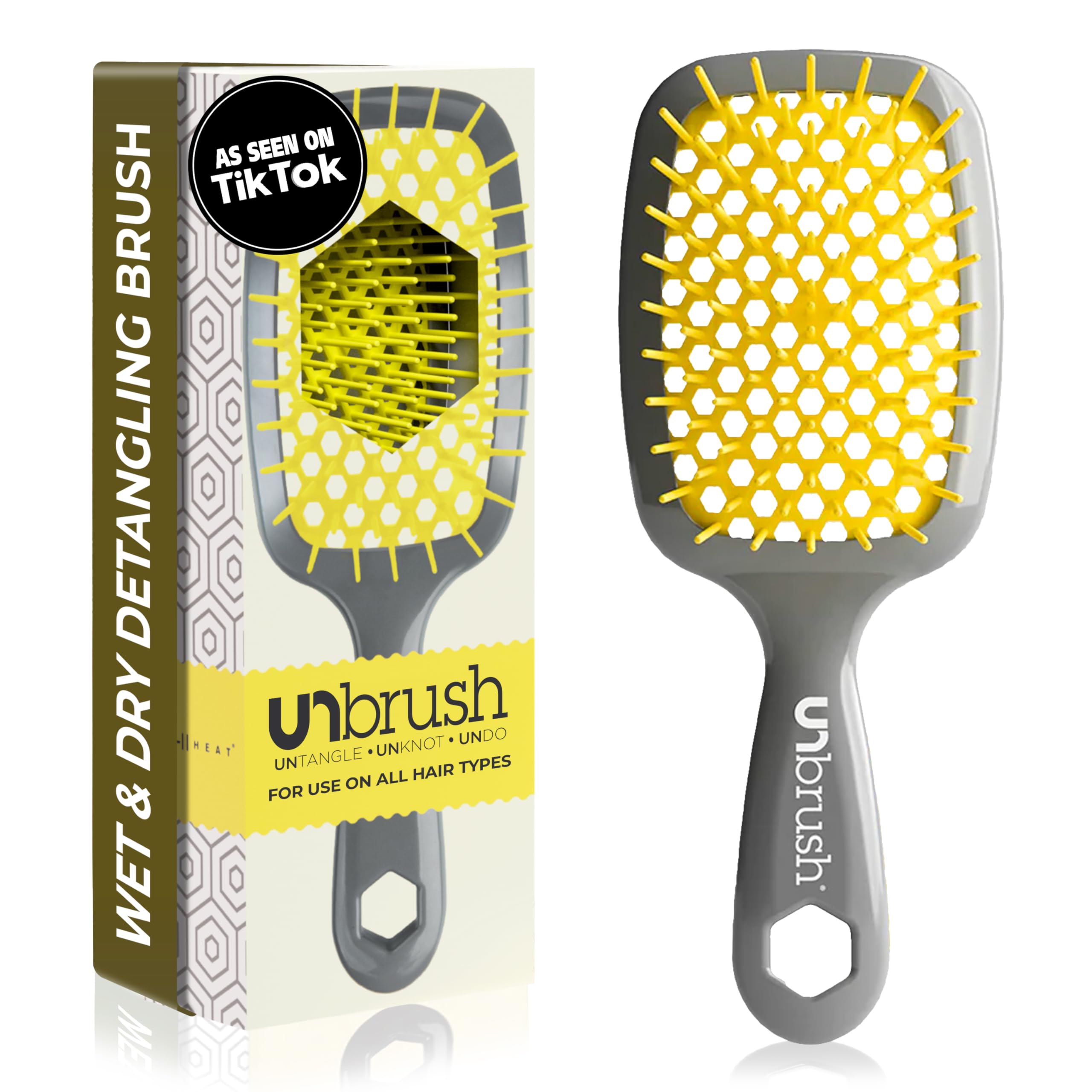 Cepillo Desenredante Fhi Heat Unbrush Para Todo El Cabello Húmedo O Seco - Venta Internacional.