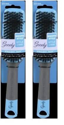 Cepillo De Pelo Goody Straight Talk Boar Bristle Gris/marrón, Paquete De 2 - Venta Internacional.