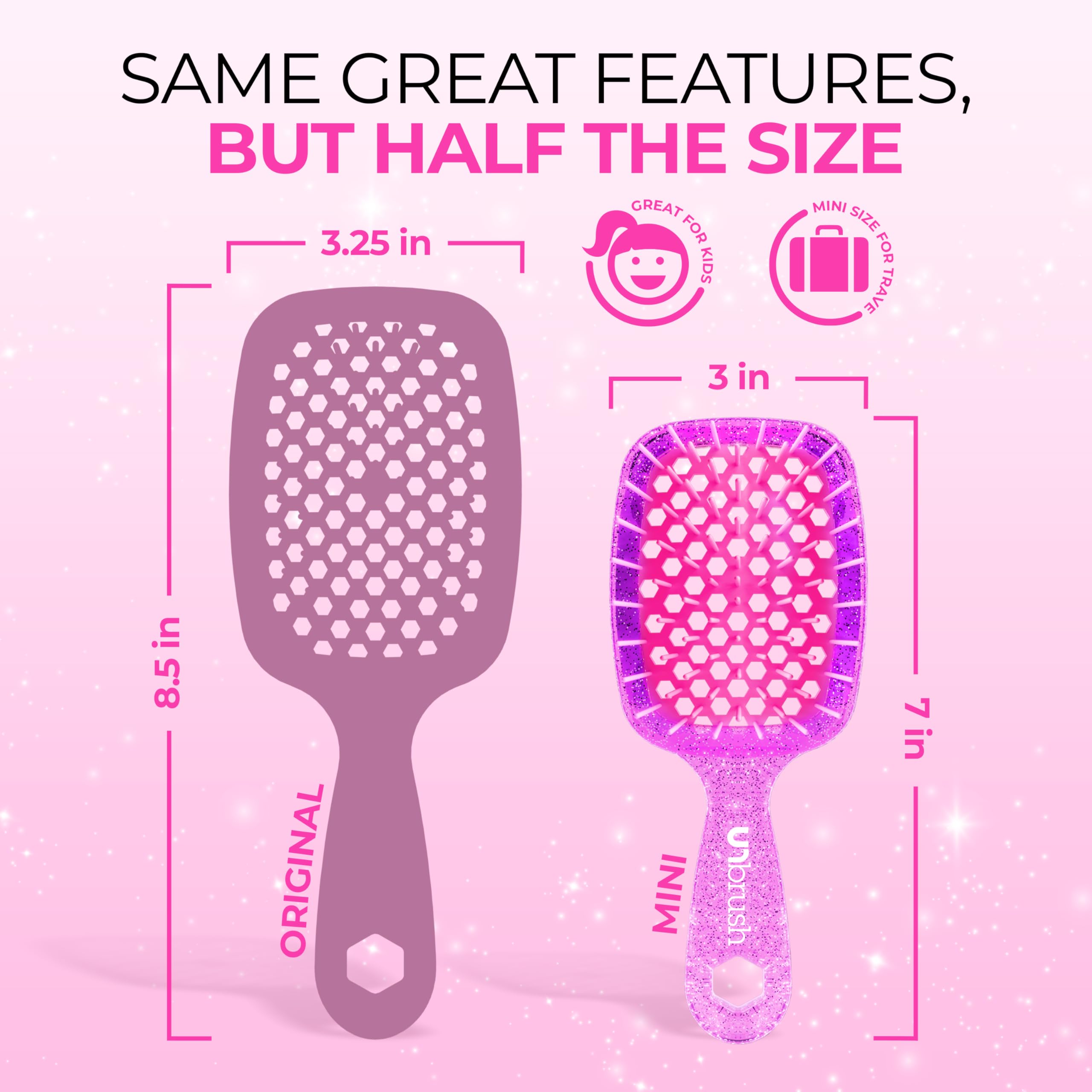 Foto 5 pulgar | Detangler Brush Fhi Heat Unbrush Mini Para Todo Tipo De Cabello - Venta Internacional.