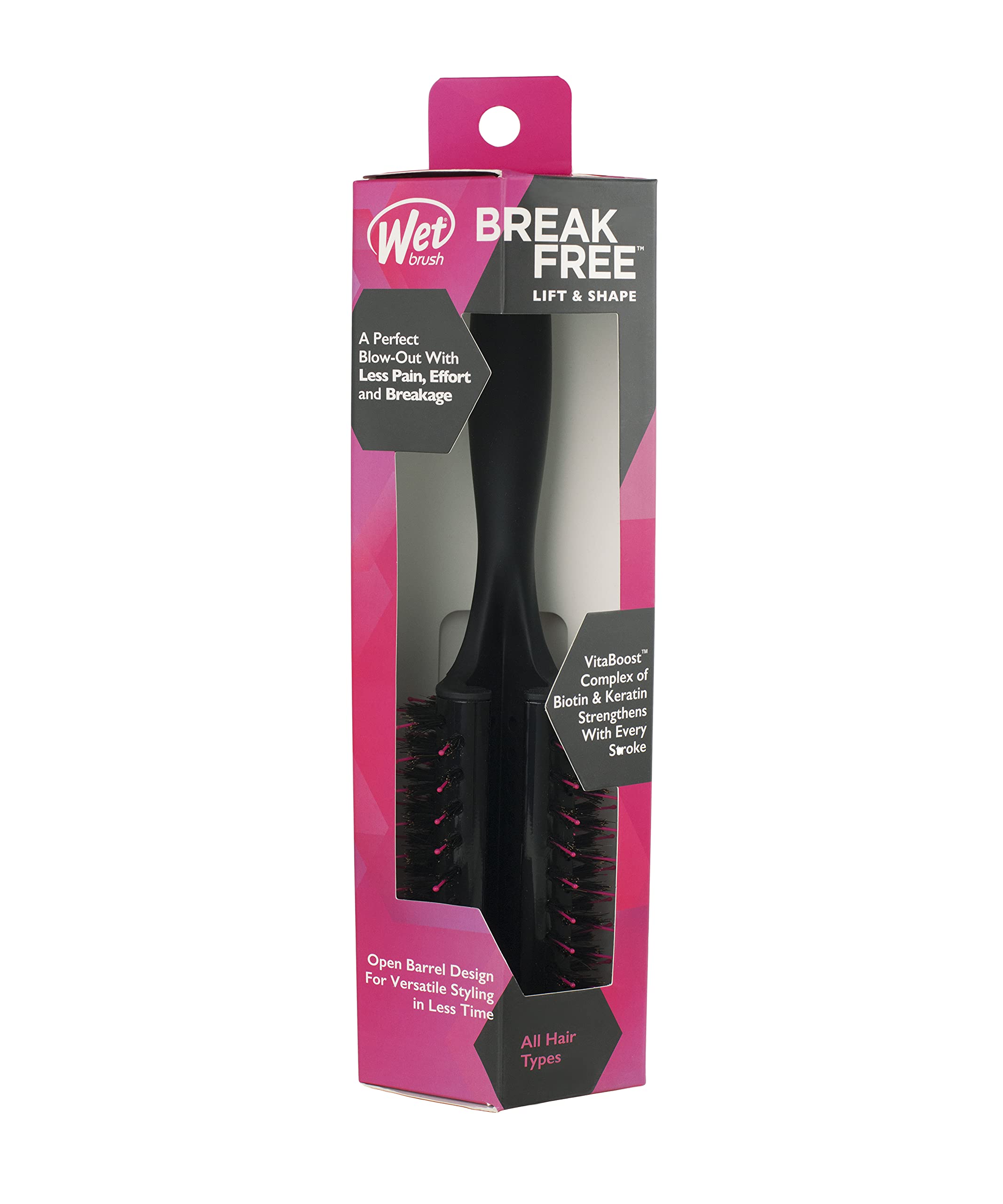 Foto 6 pulgar | Cepillo Húmedo Redondo Para Levantar Y Dar Forma A Todo Tipo De Cabello, Color Negro - Venta Internacional.