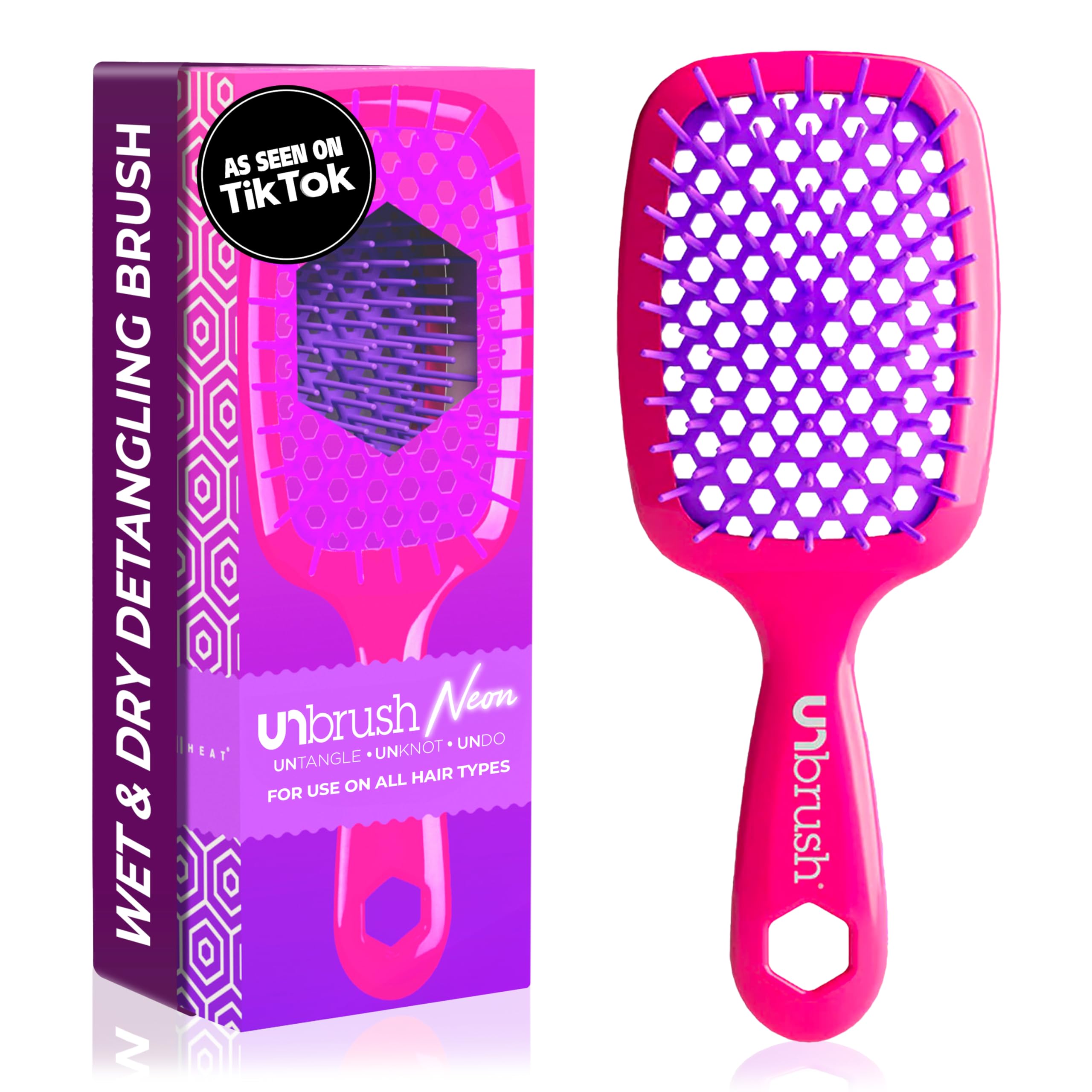 Cepillo Desenredante Fhi Heat Unbrush Para Todo El Cabello Húmedo O Seco - Venta Internacional.