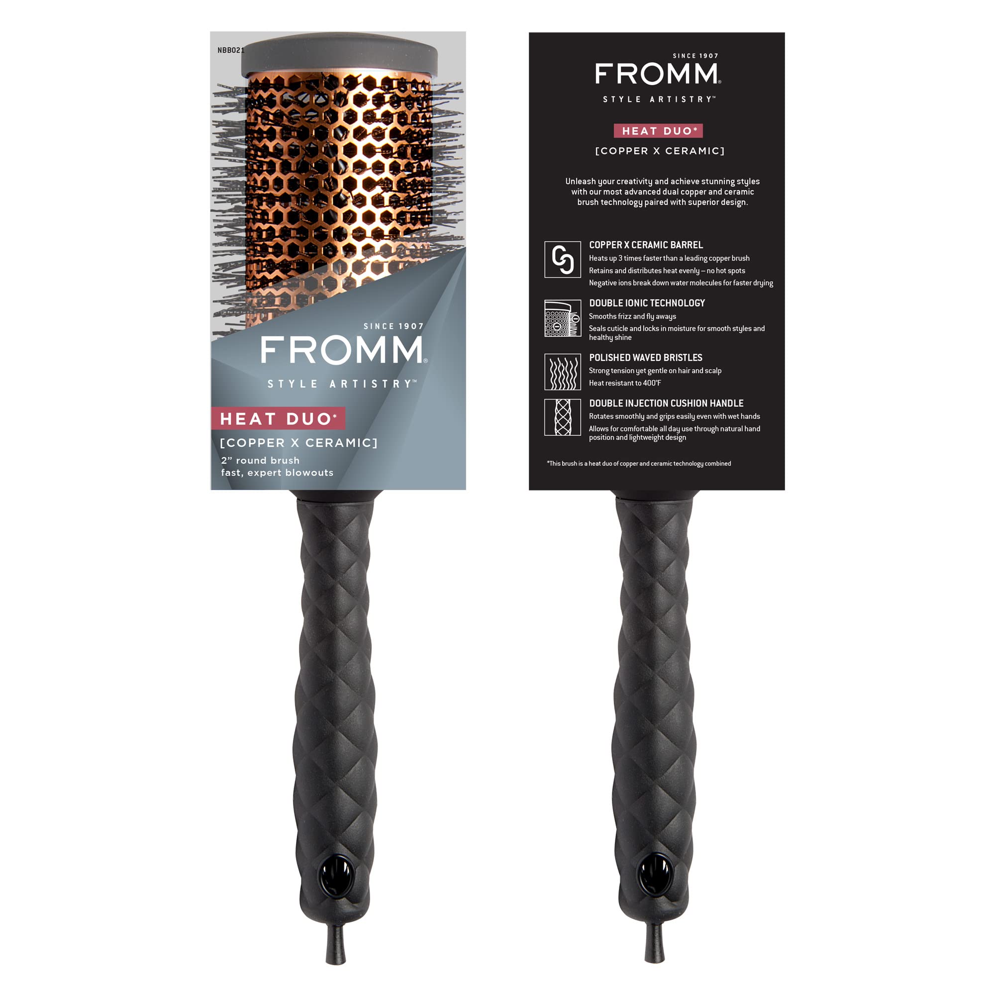 Foto 7 pulgar | Cepillo Redondo Fromm Heat Duo Copper X Ceramic 2 Para Cabello - Venta Internacional.