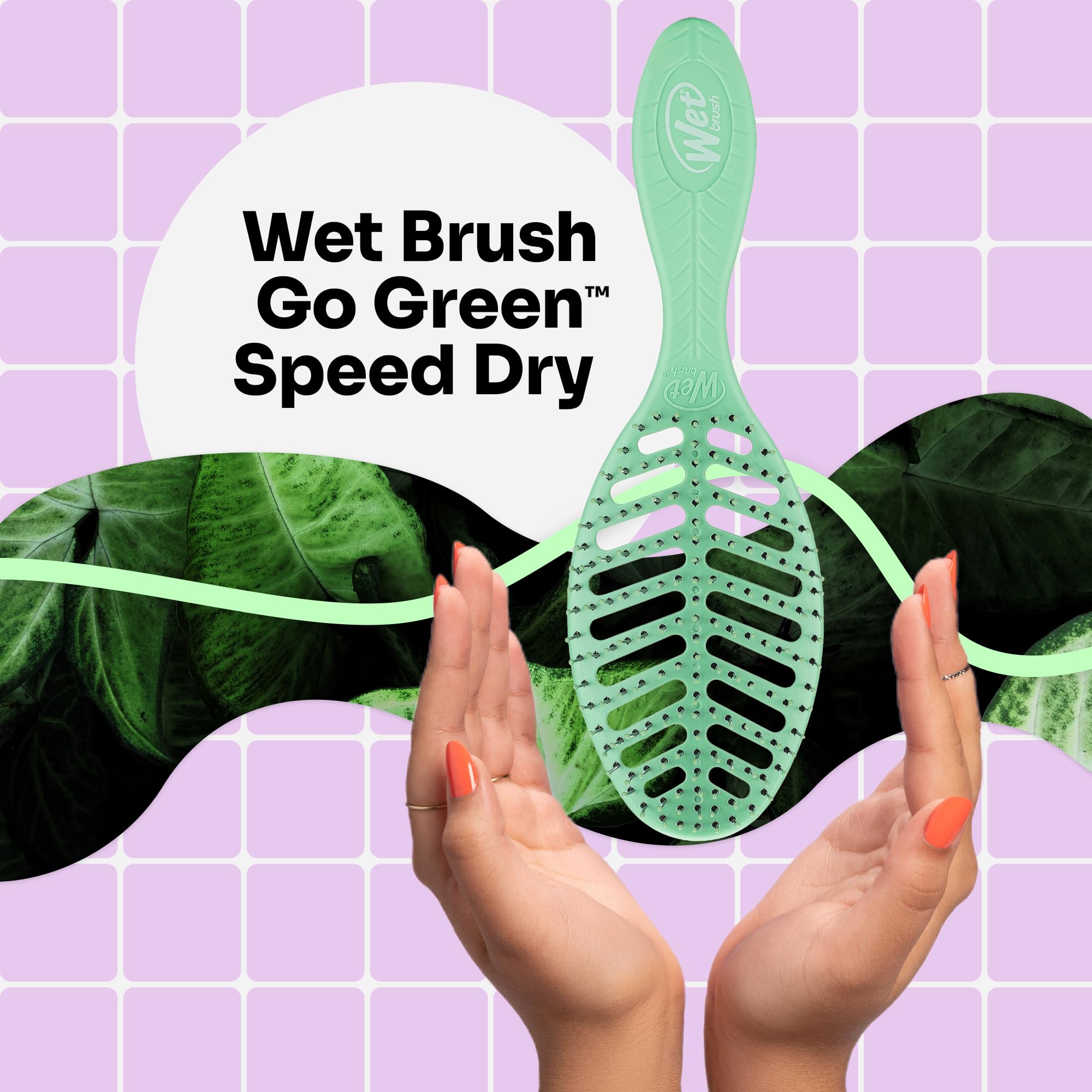 Foto 3 pulgar | Cepillo Para El Cabello Wet Brush Go Green Speed Dry Vented Green, Verde - Venta Internacional.