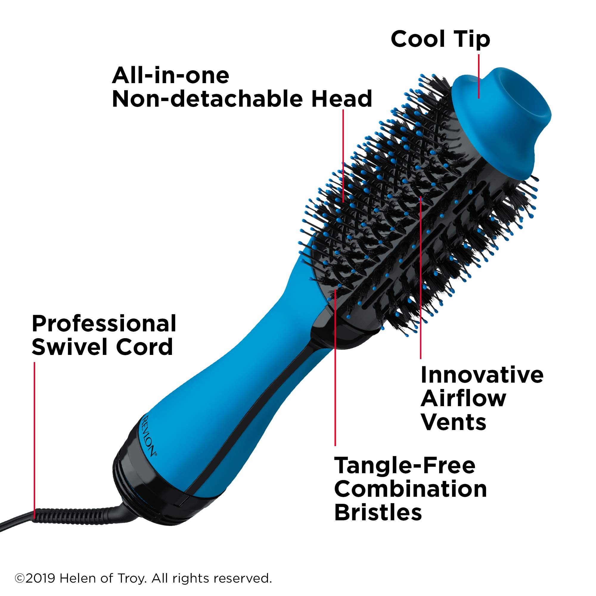 Foto 6 pulgar | Secador de Pelo Y Voluminizador Hot Air Brush Revlon One Step Blue - Venta Internacional