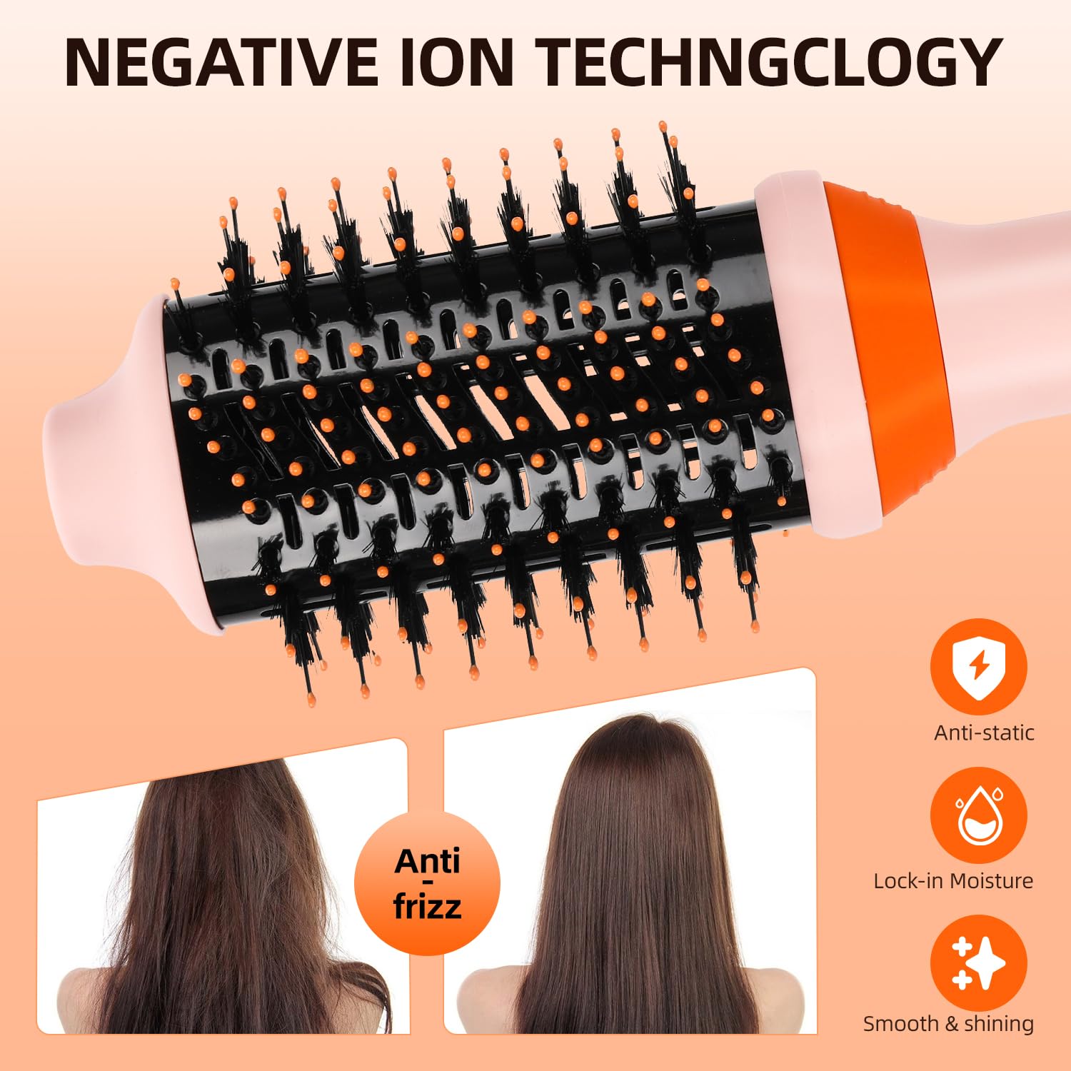 Foto 7 | Cepillo Secador Y Cepillo Para Peinar El Cabello 4 En 1, Iones Negativos - Venta Internacional.