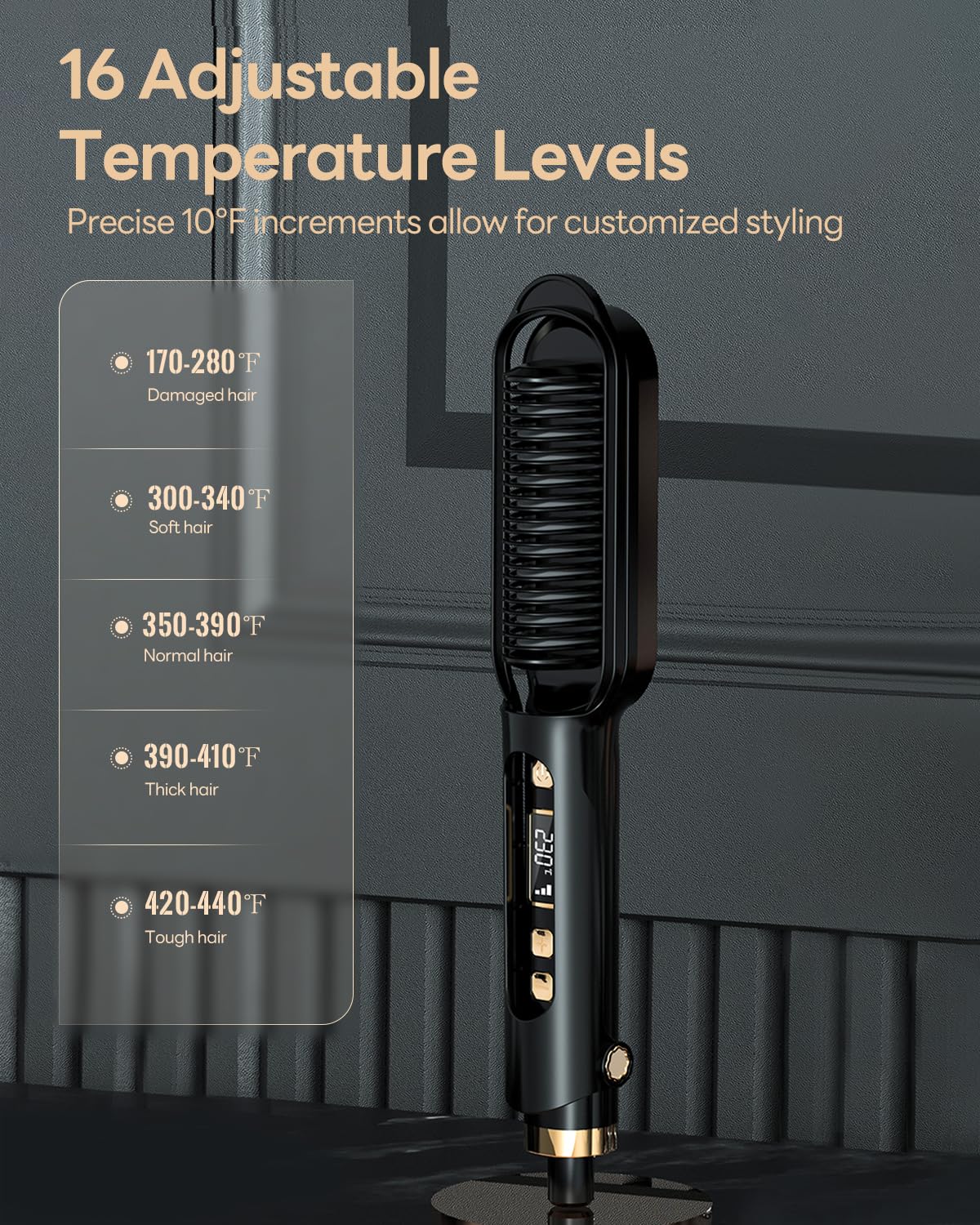 Foto 5 | Cepillo Alisador De Pelo Mekk 3d Cerdas Cerámicas 16 Temperaturas - Venta Internacional.