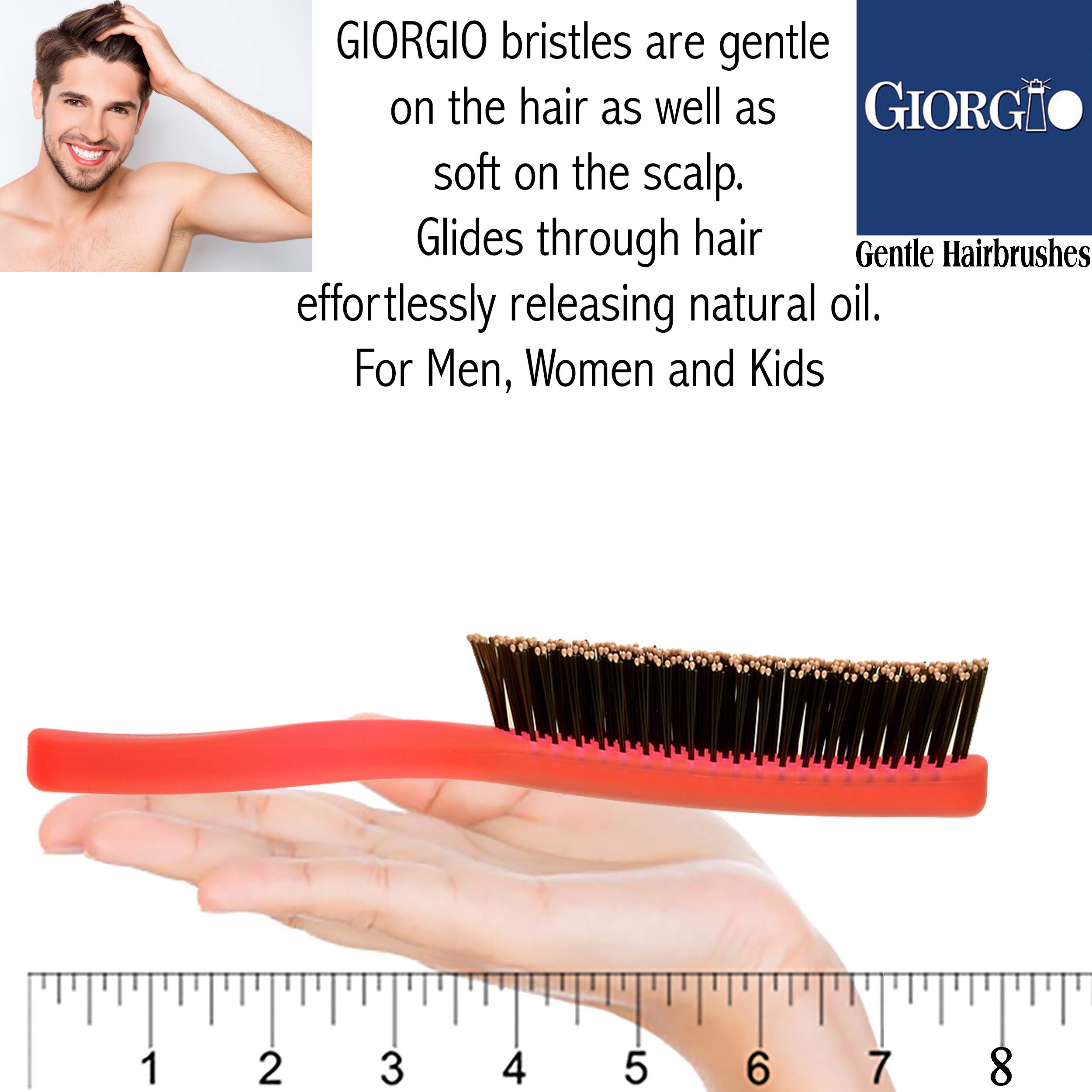 Foto 4 pulgar | Cepillo De Pelo Giorgio Gion1r, Rojo Neón, 19,7 Cm, Para Hombres Y Mujeres - Venta Internacional.