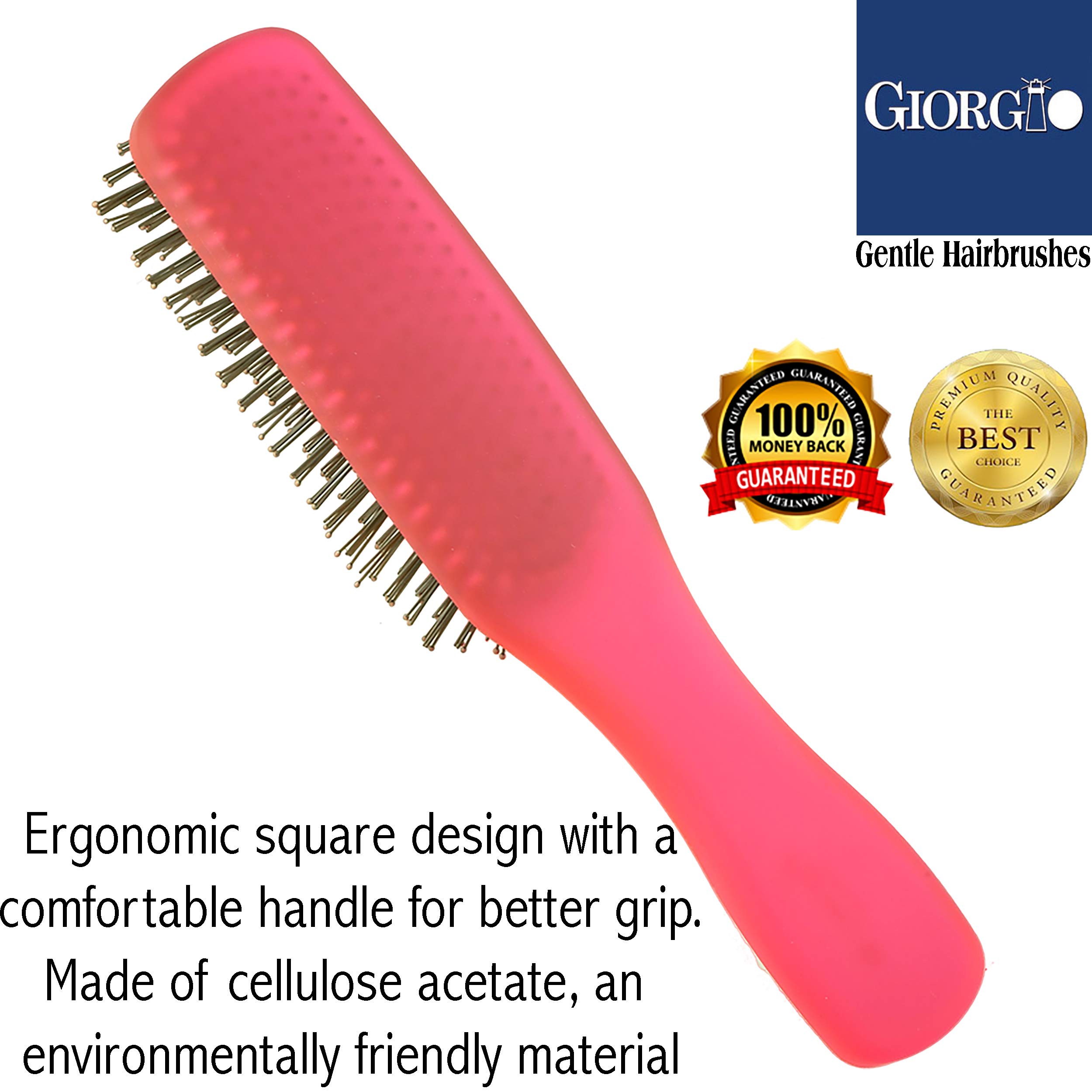 Foto 6 pulgar | Cepillo De Pelo Giorgio Gion1r, Rojo Neón, 19,7 Cm, Para Hombres Y Mujeres - Venta Internacional.