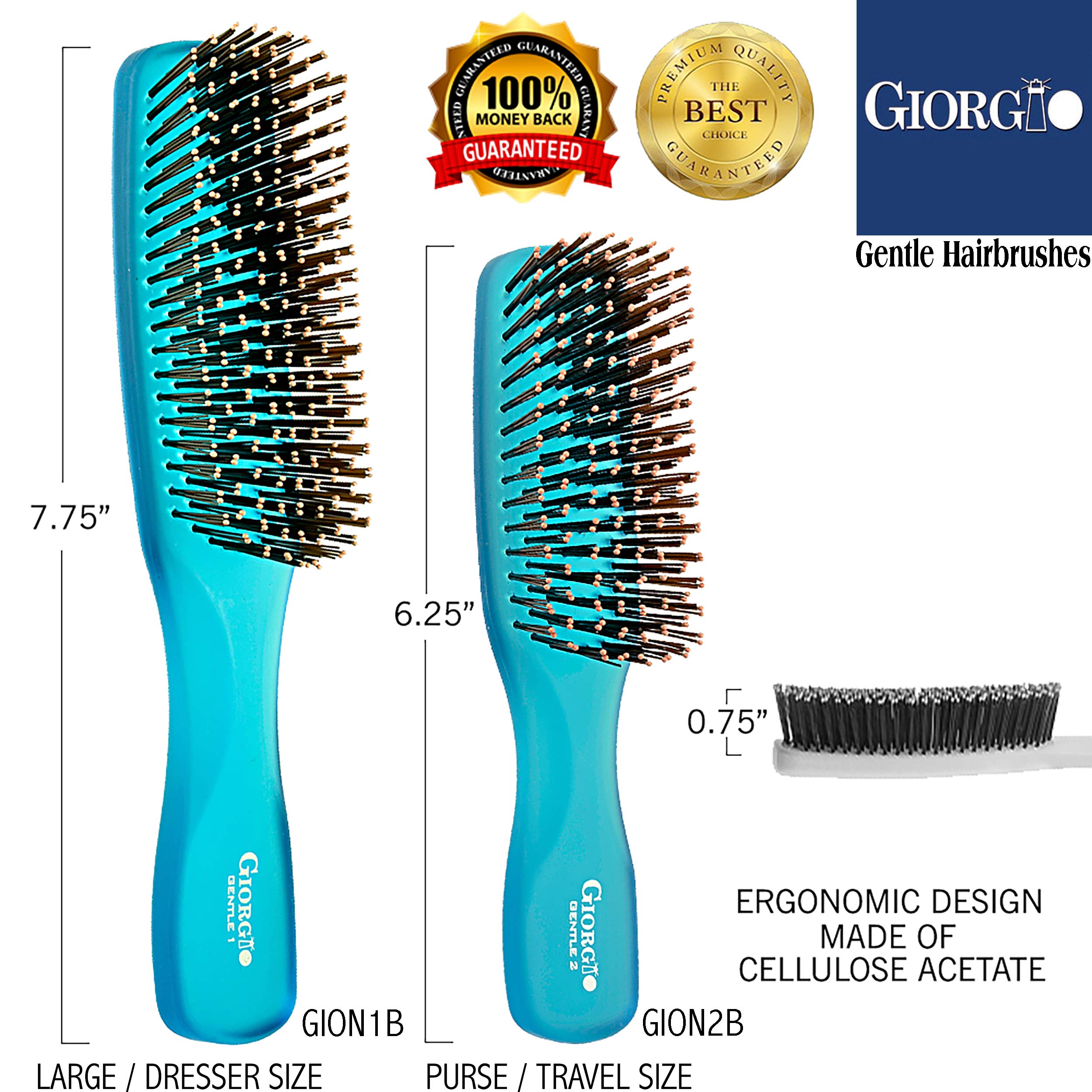 Foto 7 | Cepillo De Pelo Giorgio Gion2b Azul Neón 16 Cm Gentle Touch - Venta Internacional.