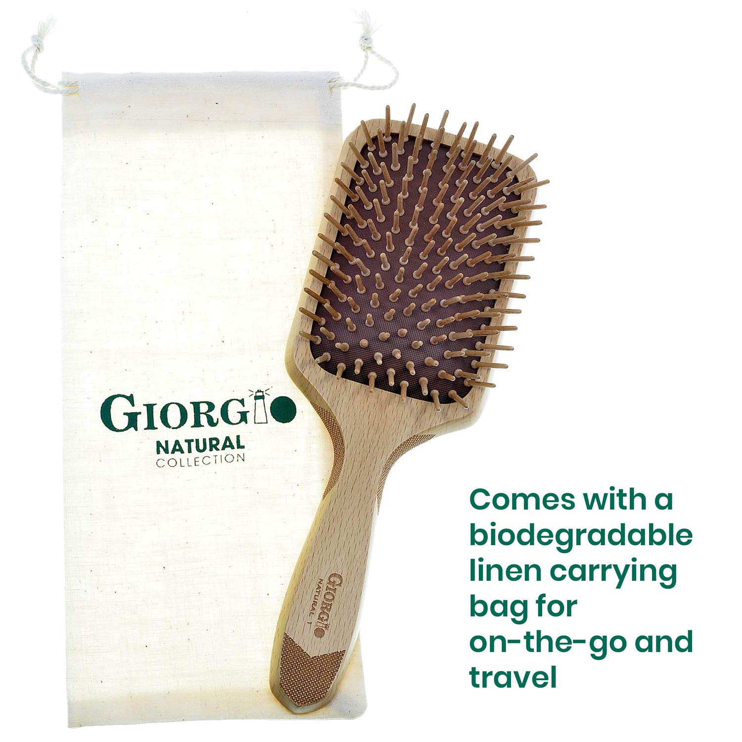 Foto 8 pulgar | Juego De Cerdas De Madera Ecológico Hairbrush Giorgio - Venta Internacional.