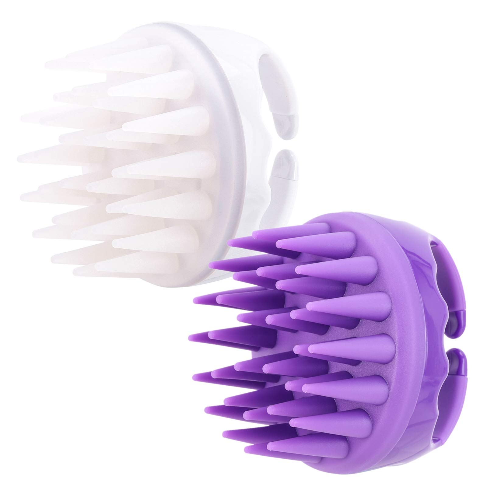 Cepillo De Champú Btyms De Silicona Para El Cuero Cabelludo, Color Morado Y Blanco - Venta Internacional.