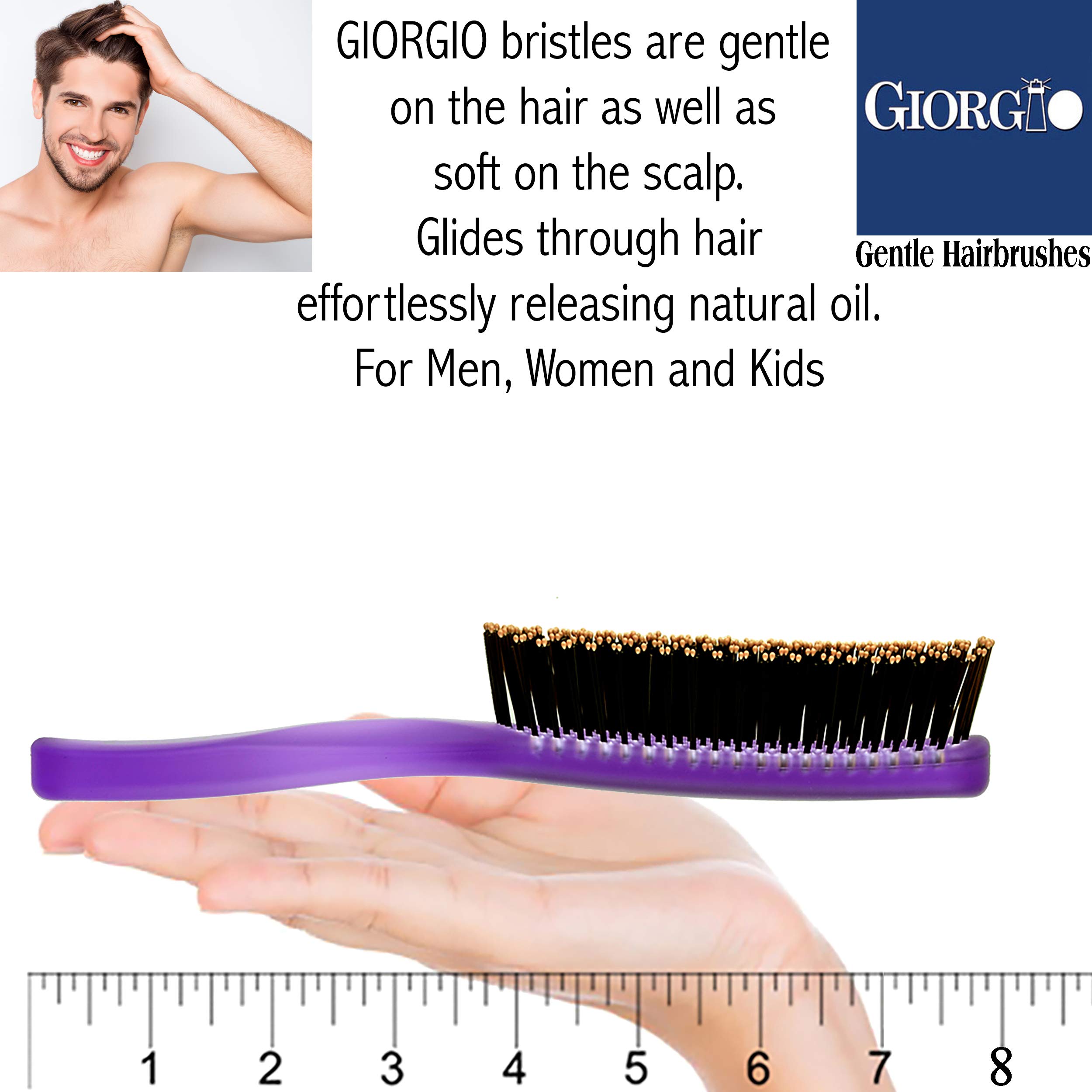 Foto 4 pulgar | Cepillo De Pelo Giorgio Gion1pp, Morado Neón, 19,7 Cm, Para Hombres Y Mujeres - Venta Internacional.