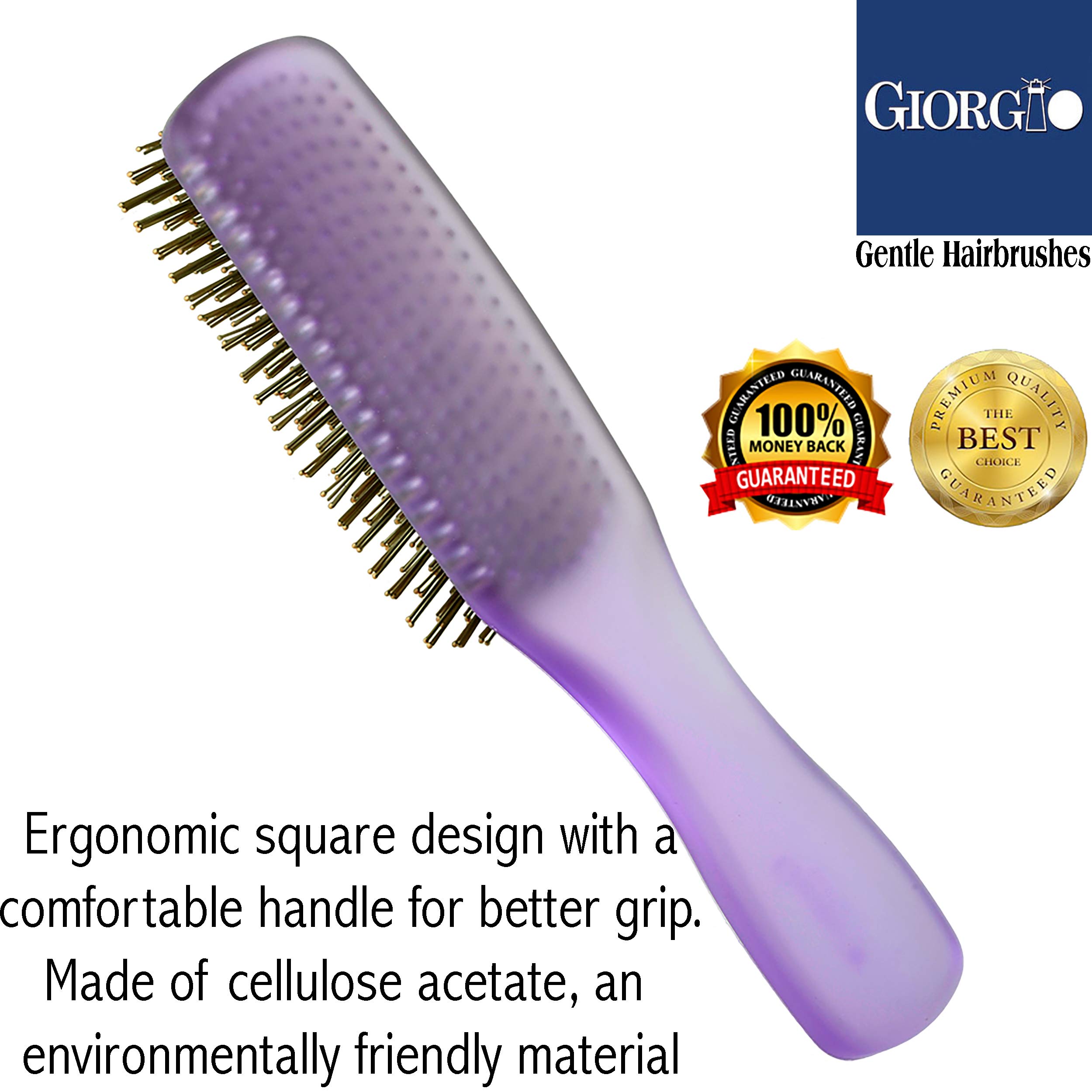 Foto 6 pulgar | Cepillo De Pelo Giorgio Gion1pp, Morado Neón, 19,7 Cm, Para Hombres Y Mujeres - Venta Internacional.