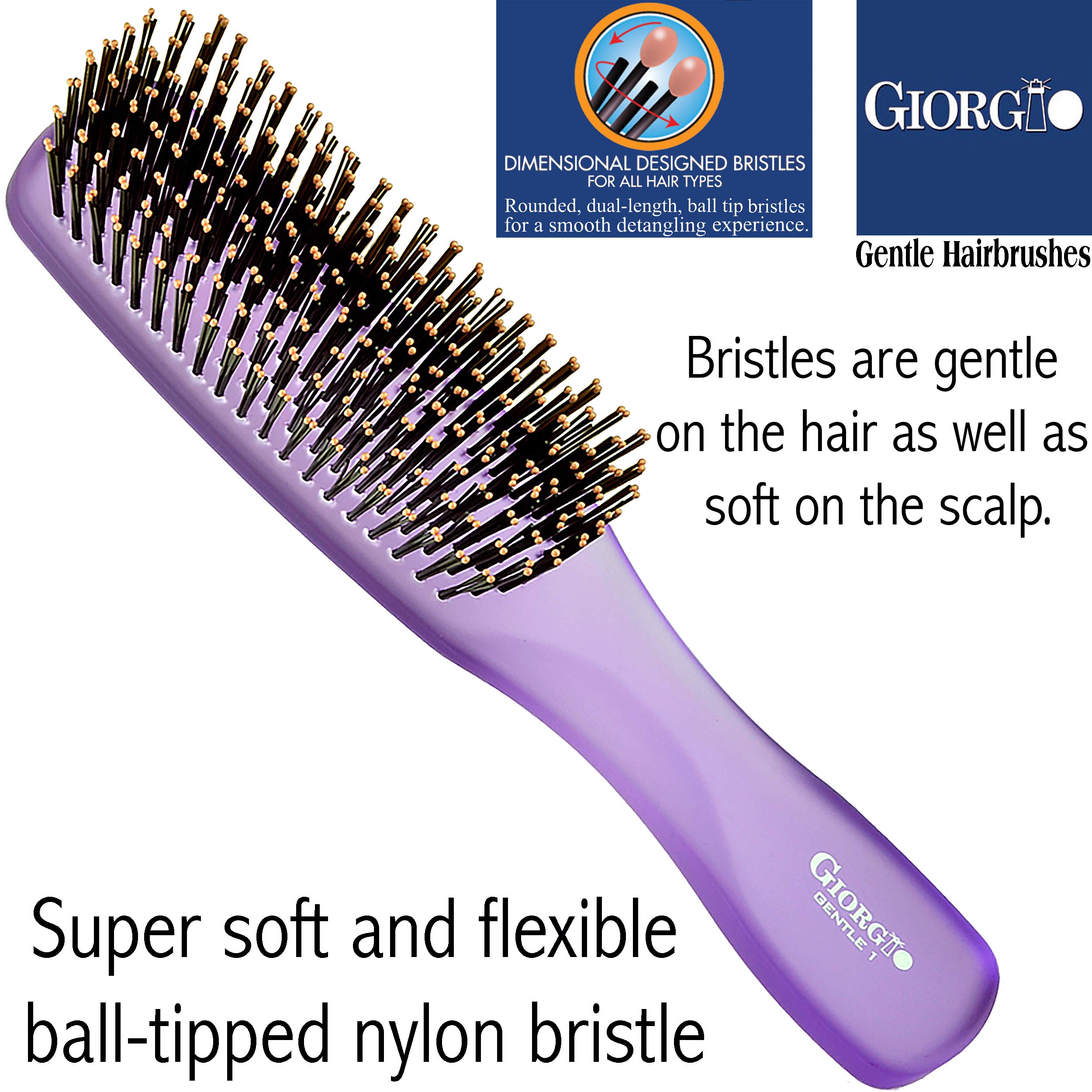 Foto 7 pulgar | Cepillo De Pelo Giorgio Gion1pp, Morado Neón, 19,7 Cm, Para Hombres Y Mujeres - Venta Internacional.