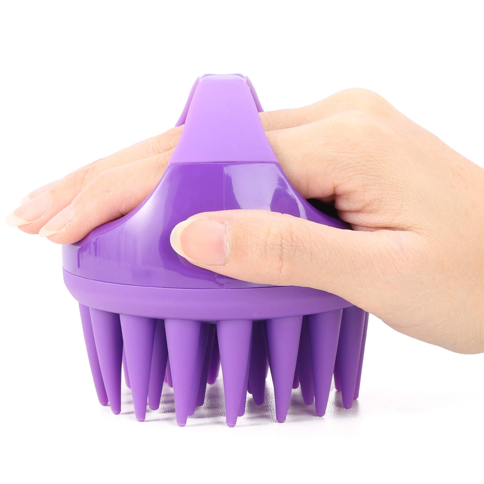 Foto 4 | Cepillo De Champú Btyms Scrubber De Silicona Negro Y Morado - Venta Internacional.