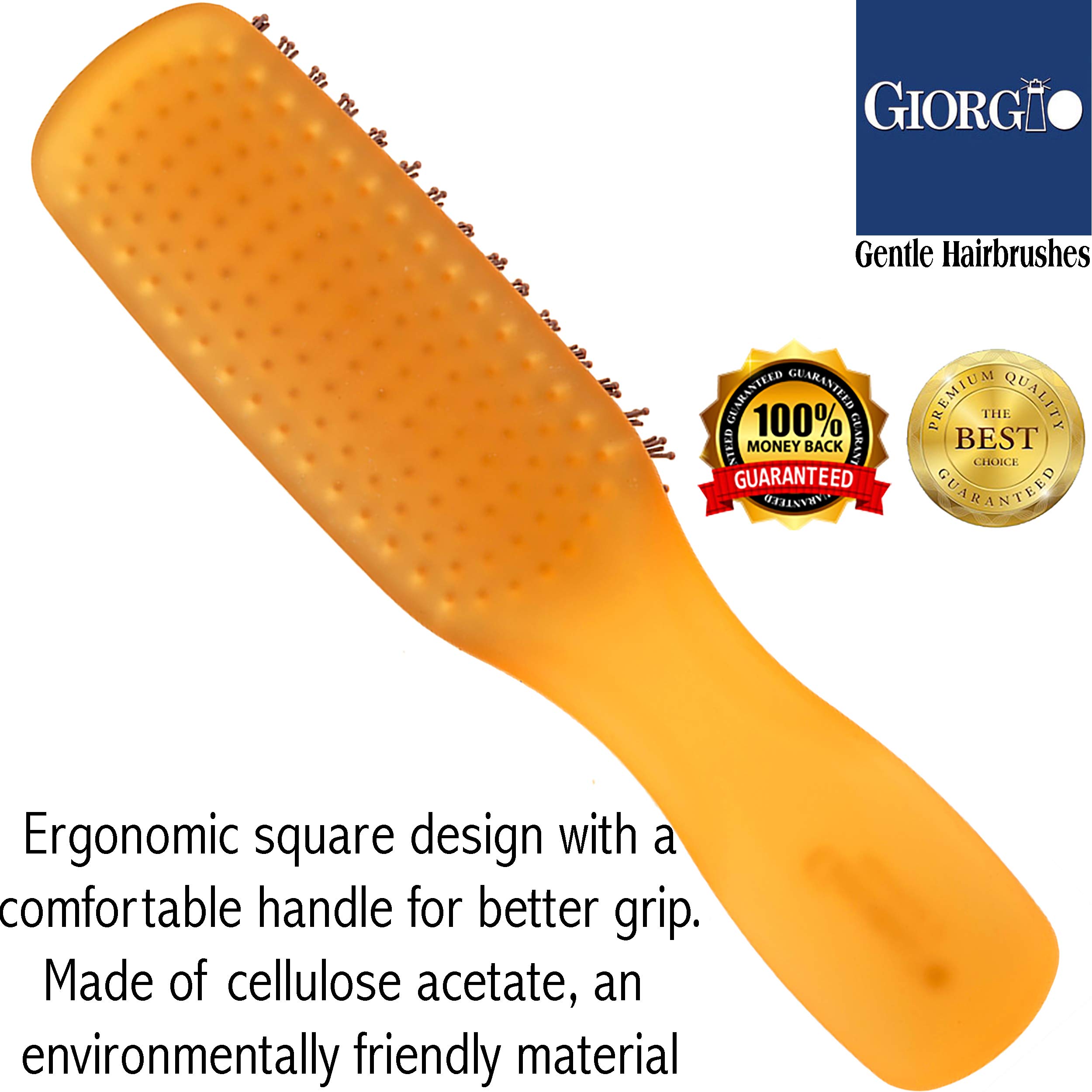 Foto 6 pulgar | Cepillo De Pelo Giorgio Gion2o, Naranja Neón, 16 Cm, Gentle Touch - Venta Internacional.