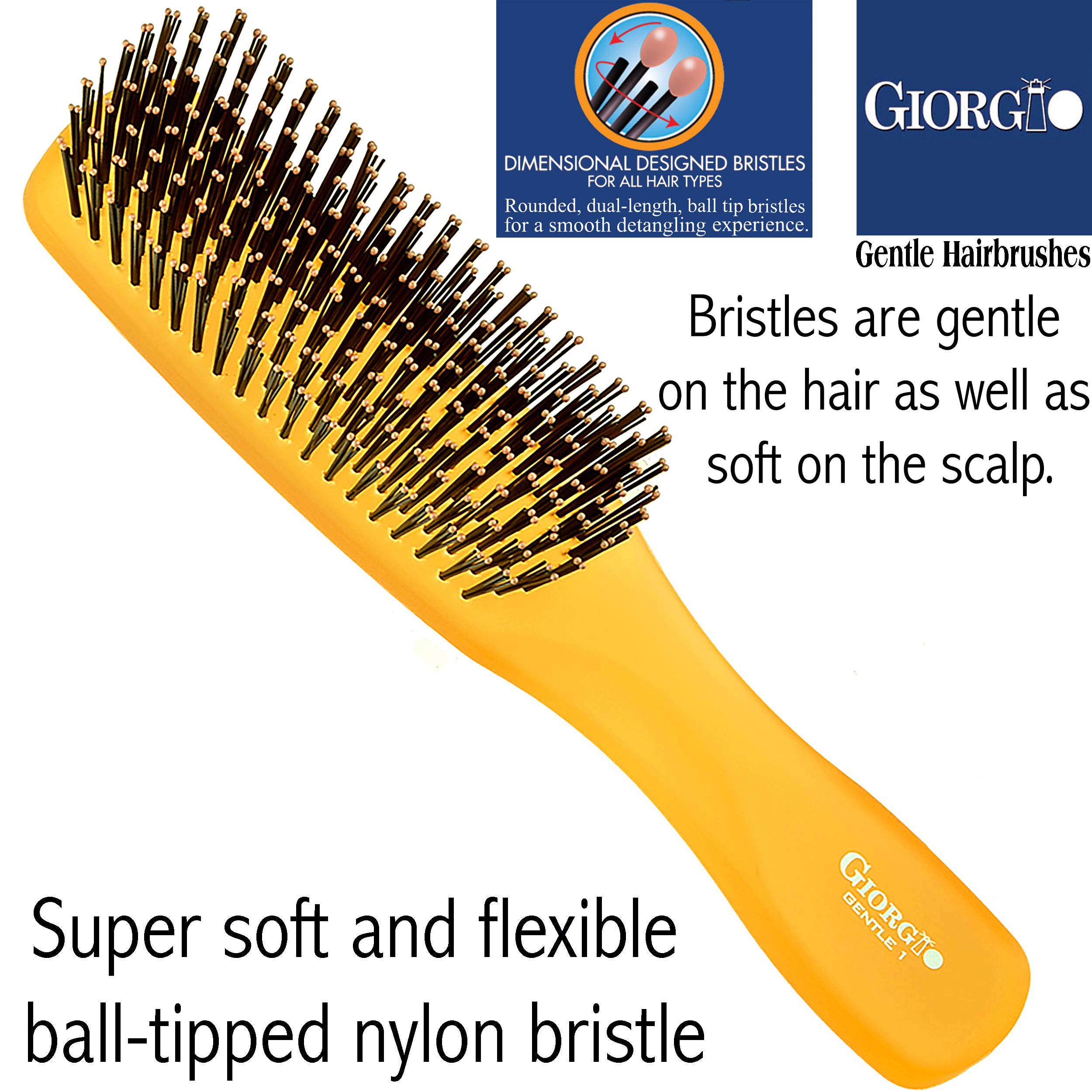 Foto 6 | Cepillo De Pelo Giorgio Neon Gion1o Gentle Touch Detangler Naranja - Venta Internacional.