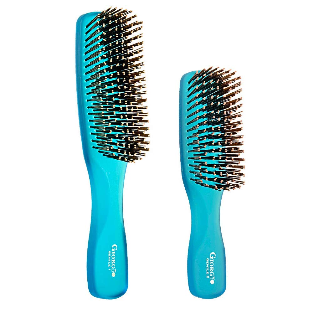 Juego De 2 Cepillos De Pelo Giorgio Gion1-2b, Azul Neón, Para Hombres/mujeres - Venta Internacional.