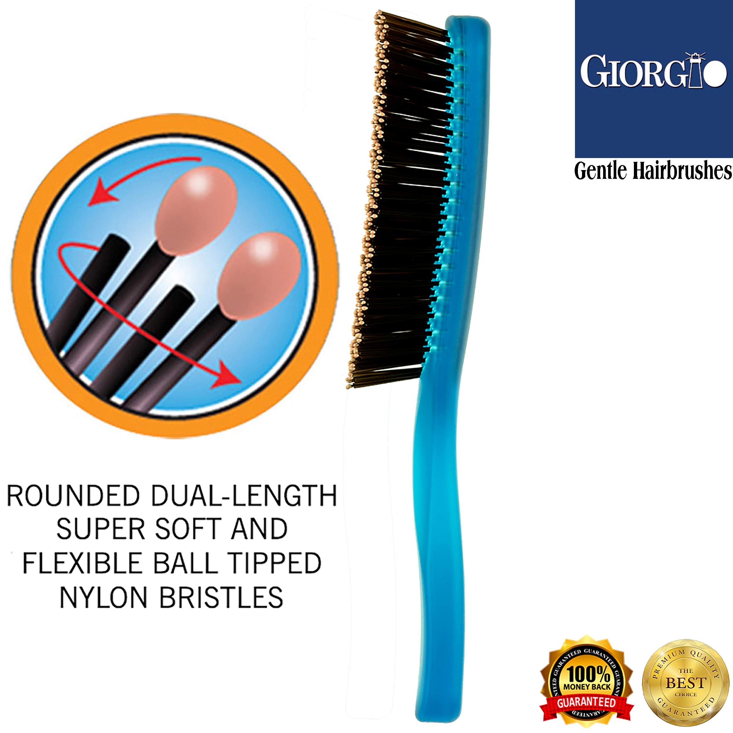 Foto 3 pulgar | Cepillo De Pelo Giorgio Gion1b Azul Neón De 19,7 Cm Para Hombres Y Mujeres - Venta Internacional.