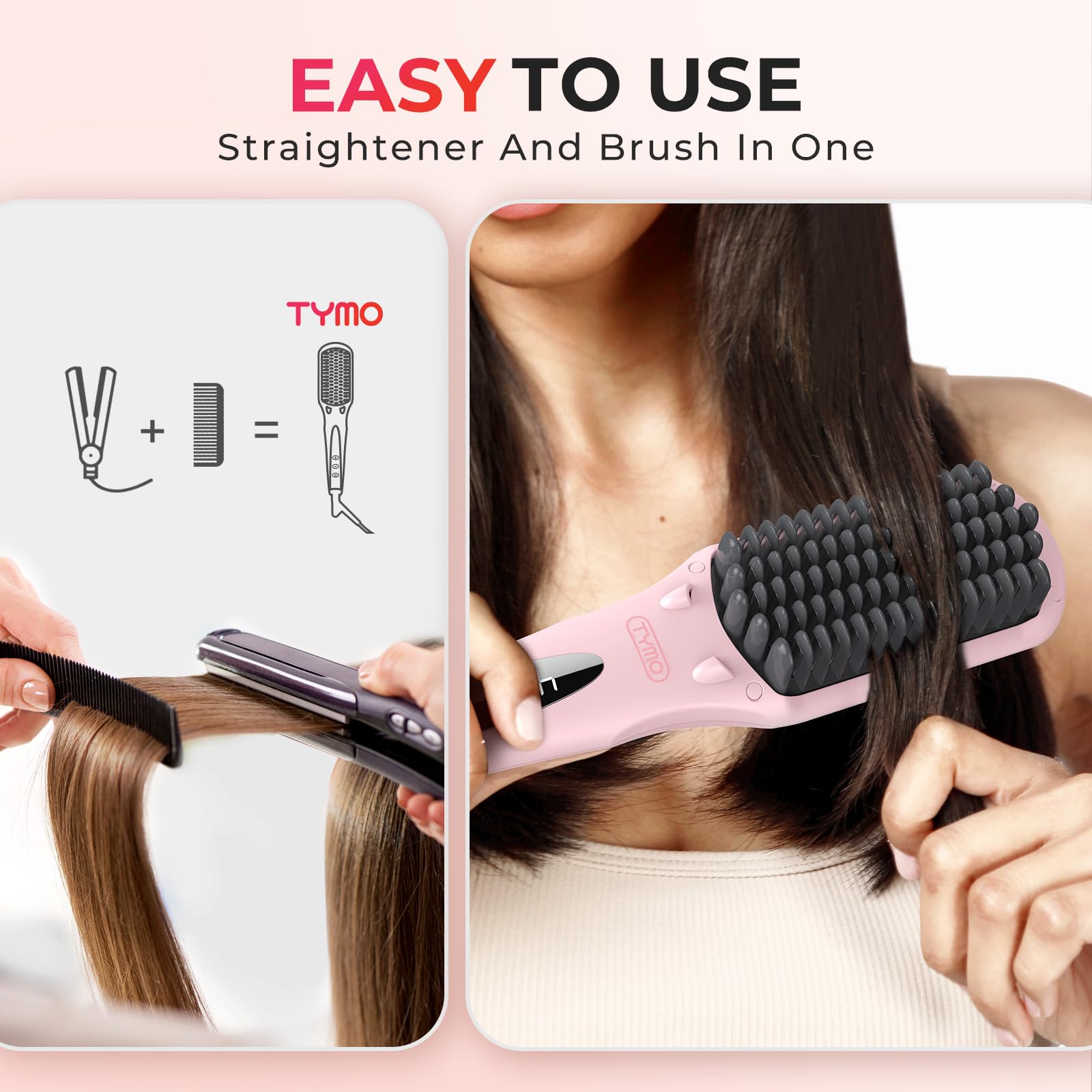 Foto 3 pulgar | Cepillo Alisador de Pelo Tymo Ionic Rosa - Venta Internacional