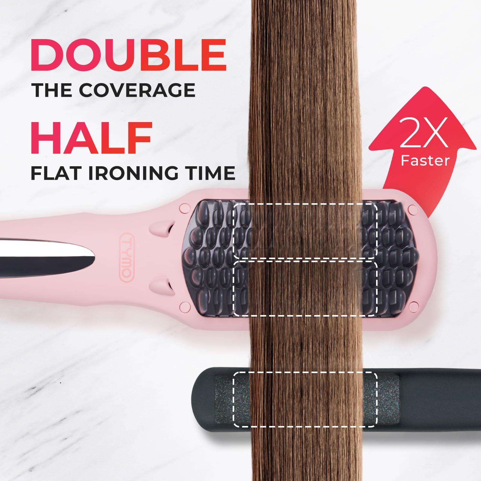 Foto 5 pulgar | Cepillo Alisador de Pelo Tymo Ionic Rosa - Venta Internacional