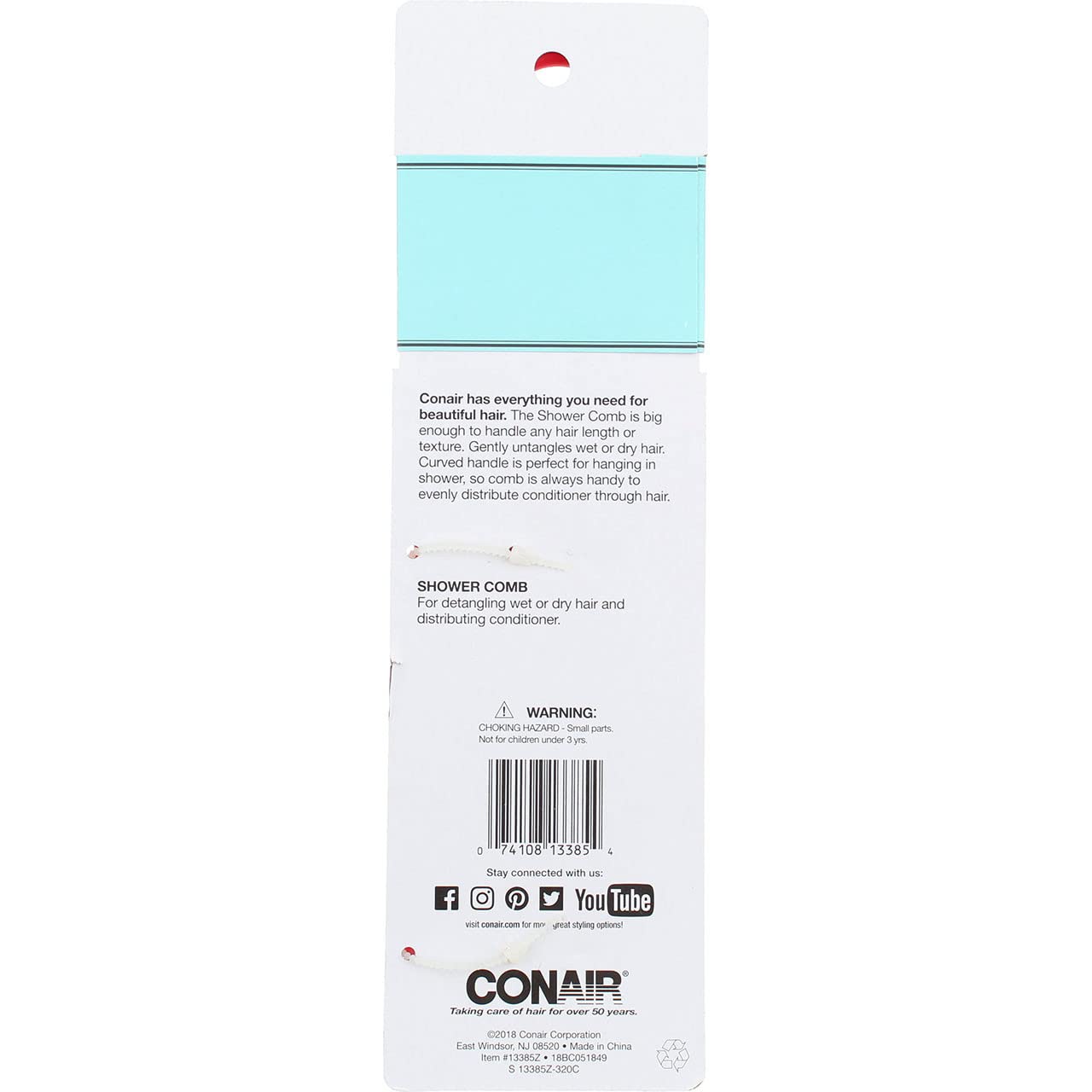 Foto 3 | Peine De Ducha Conair, 1 Paquete De Cepillos Para Cabello Húmedo Y Seco - Venta Internacional.