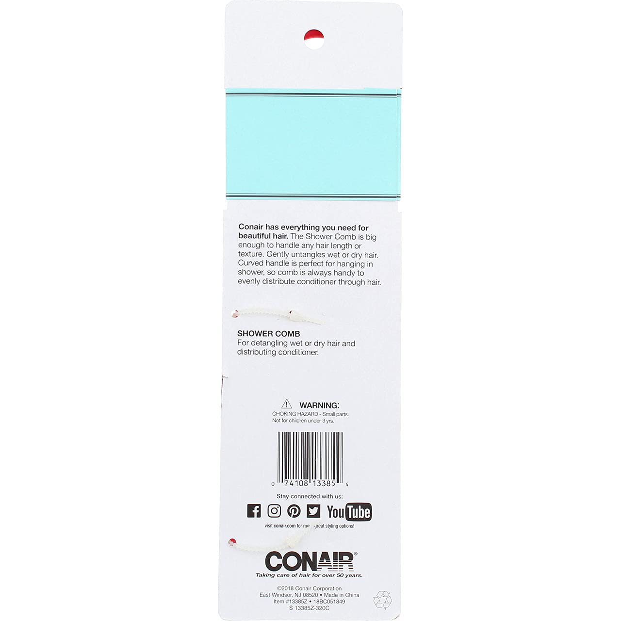 Foto 5 | Peine De Ducha Conair, 1 Paquete De Cepillos Para Cabello Húmedo Y Seco - Venta Internacional.