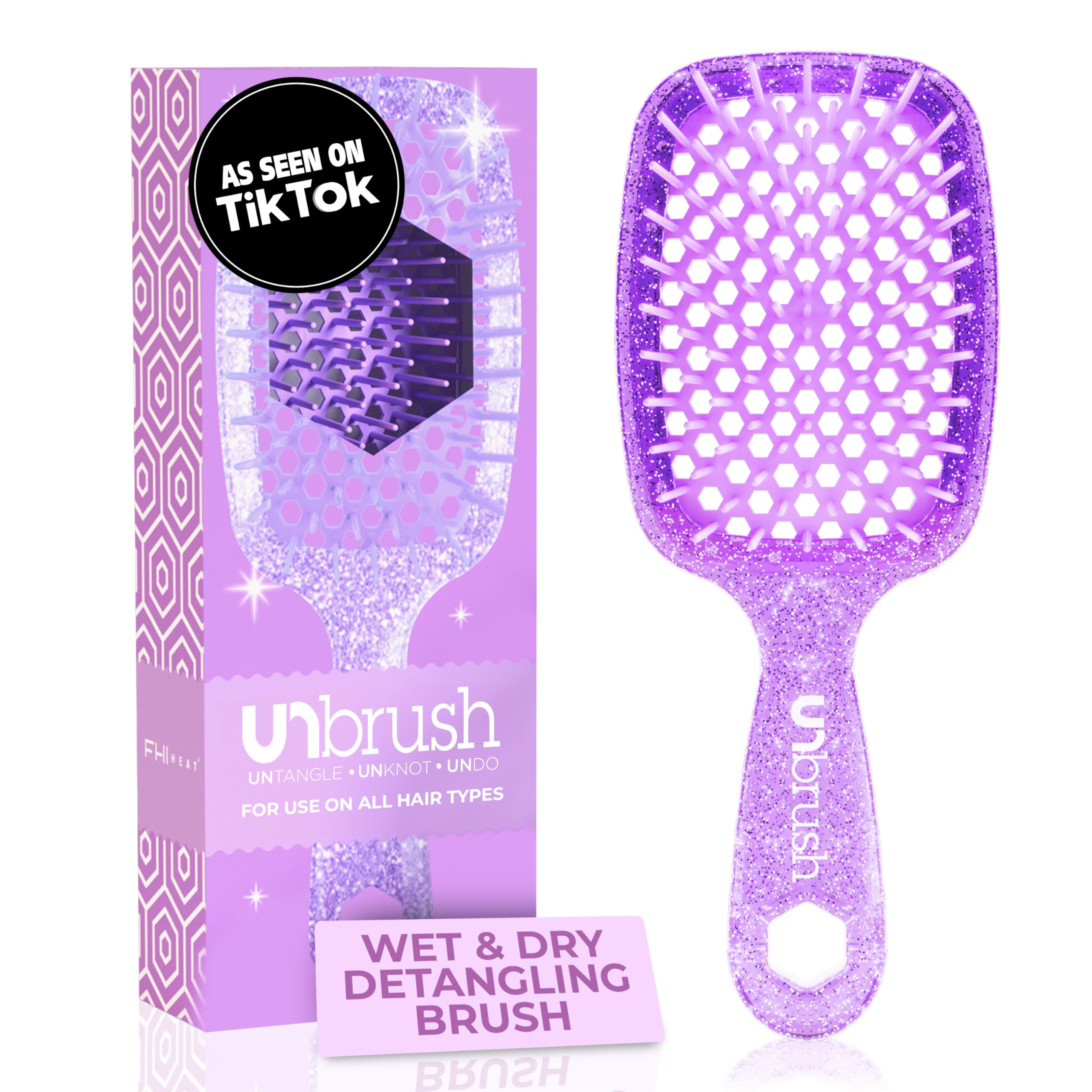 Cepillo Desenredante Fhi Heat Unbrush Para Todo El Cabello Húmedo O Seco - Venta Internacional.